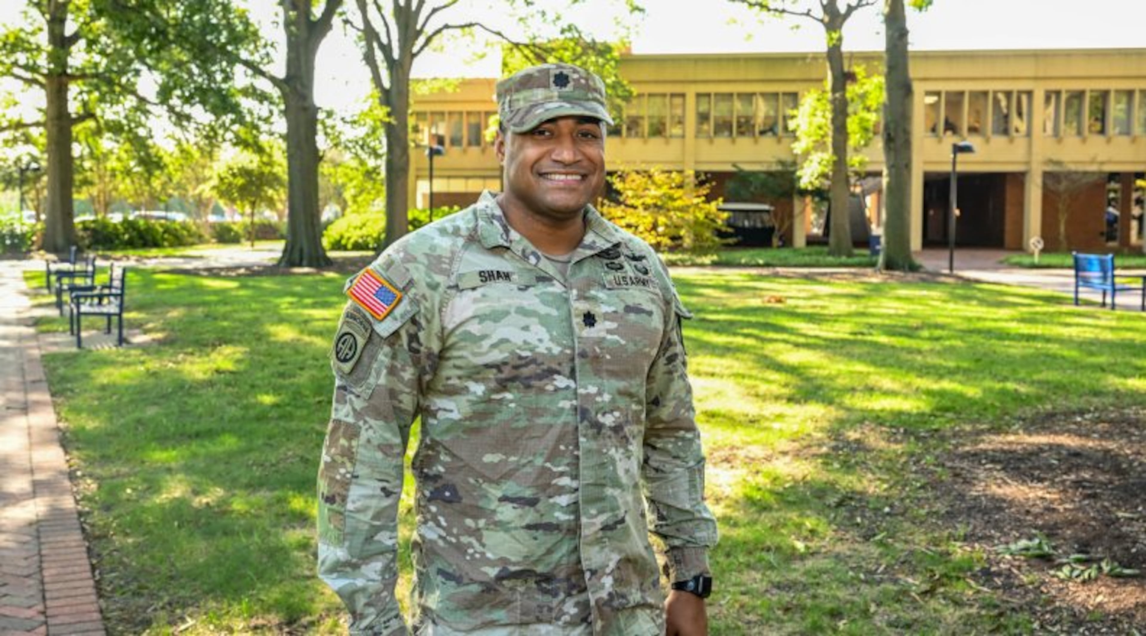 Before becoming a professor of military science and department chair at Old Dominion, Lt. Col. Brandon Shah led the 3rd Combat Aviation Brigade at Hunter Army Airfield in Savannah. (Courtesy of Old Dominion University)