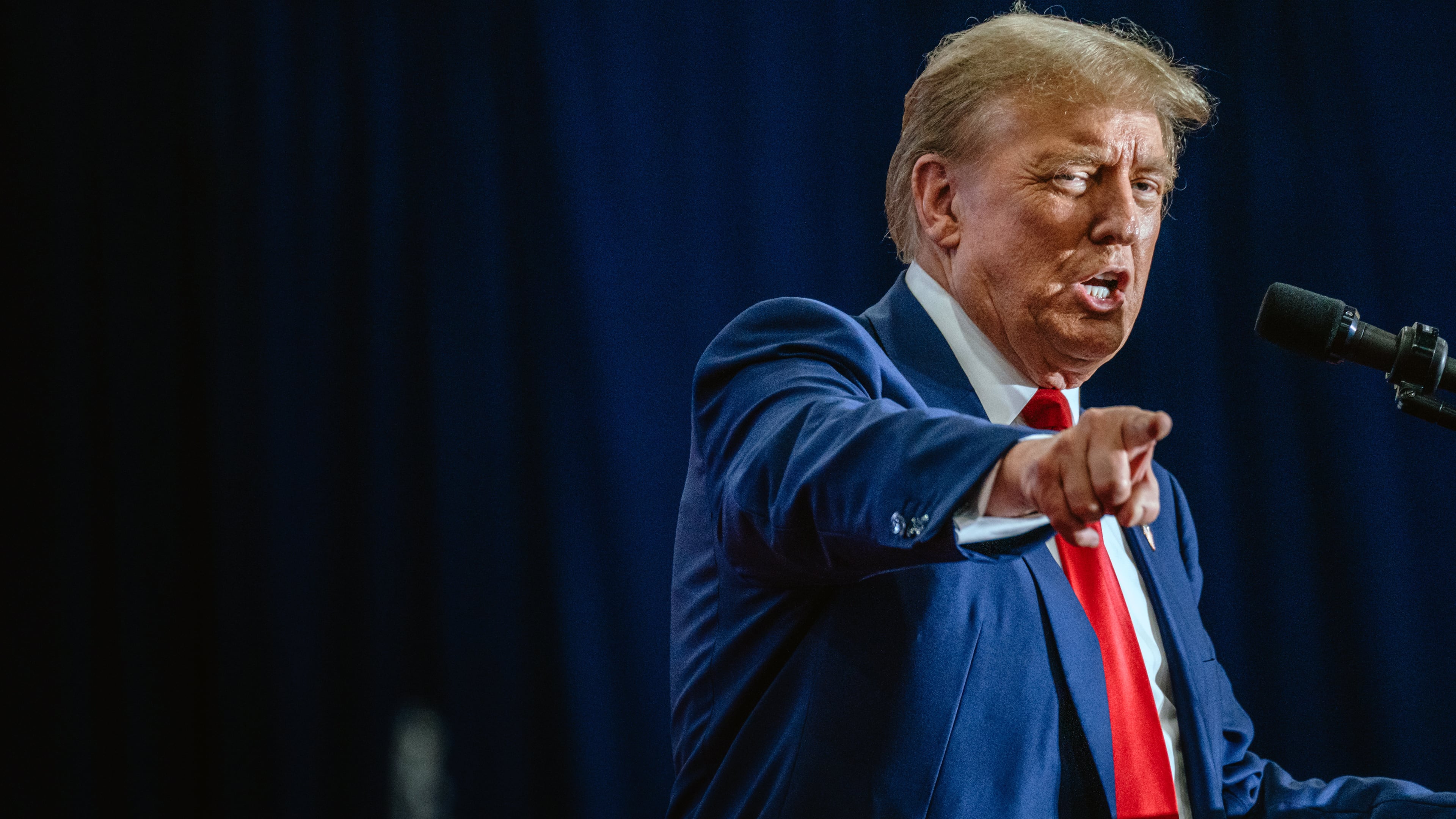 Former President Donald Trump said in a video statement Monday that each state should decide its abortion stance through legislation and that “whatever they decide must be the law of the land.” He added, though, that he favored exceptions for rape, incest and the health of the mother. (Jamie Kelter Davis/The New York Times)