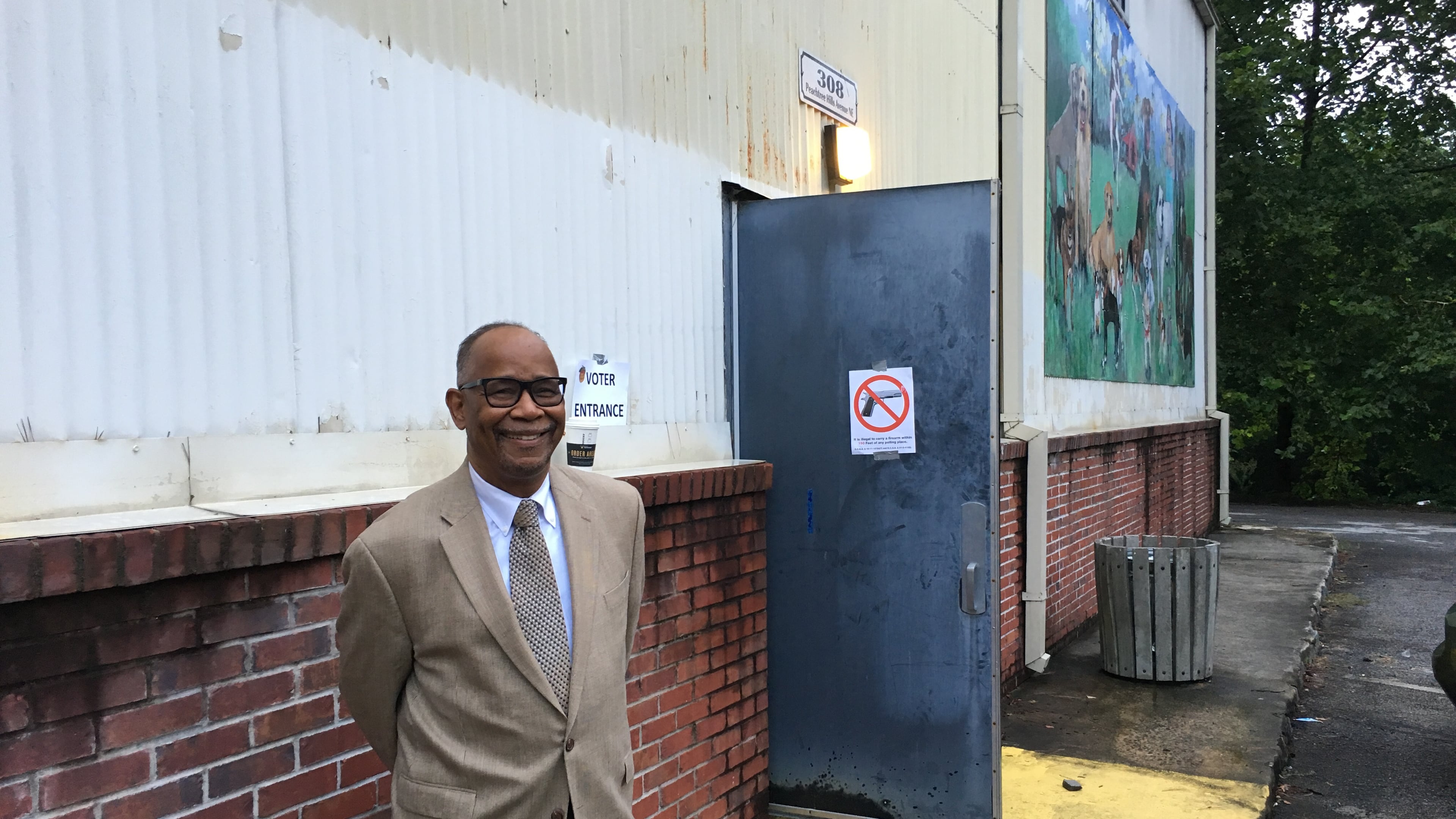 Atlanta Municipal Court Judge Calvin Graves waits to vote at the Peachtree Hills Recretation Center on July 24, 2018.