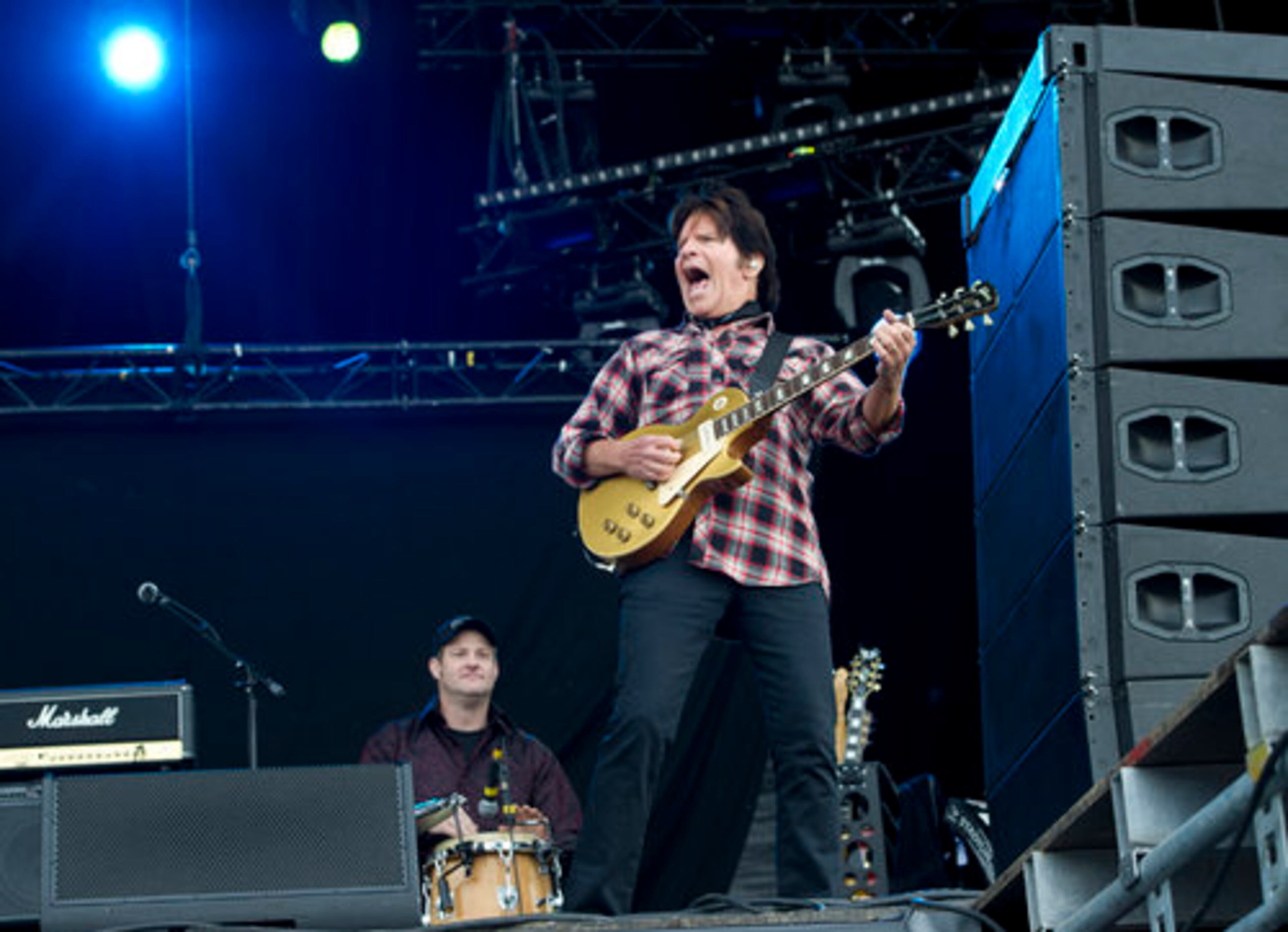 John Fogerty rocked the crowd Saturday with a number of hits, including "Born on the Bayou" and "Proud Mary." He invited Bruce Springsteen onstage for a rendition of "Rockin' All Over the World."