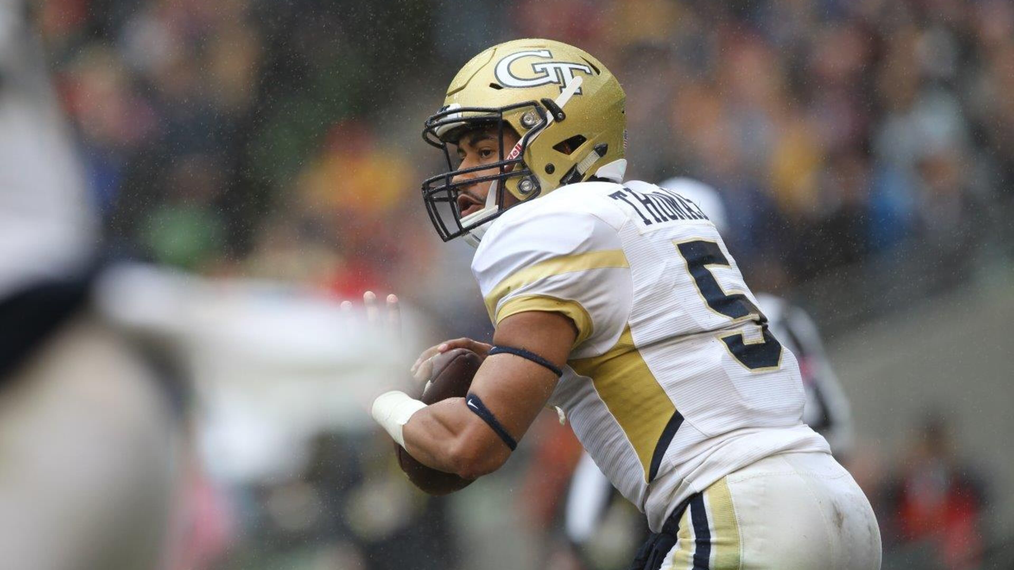 Former Georgia Tech quarterback Justin Thomas hopes to put on a show for NFL coaches and scouts Friday at Tech’s pro day. (Getty Images)