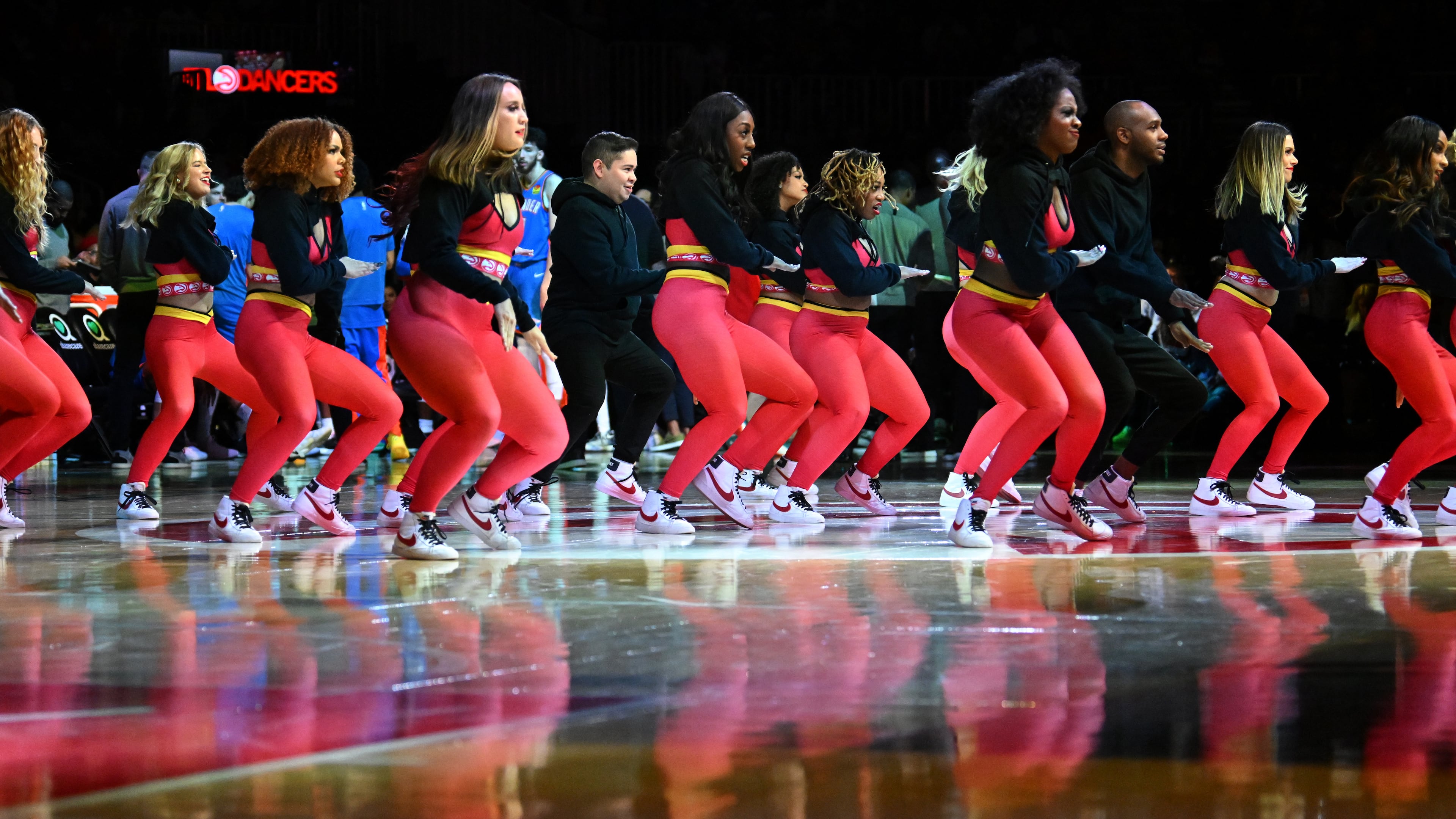 ATL Dancers performs during the second half in an NBA basketball game at State Farm Arena, Wednesday, December 3, 2024, in Atlanta. Atlanta Hawks won 141-138 over Oklahoma City Thunder. (Hyosub Shin / Hyosub.Shin@ajc.com)