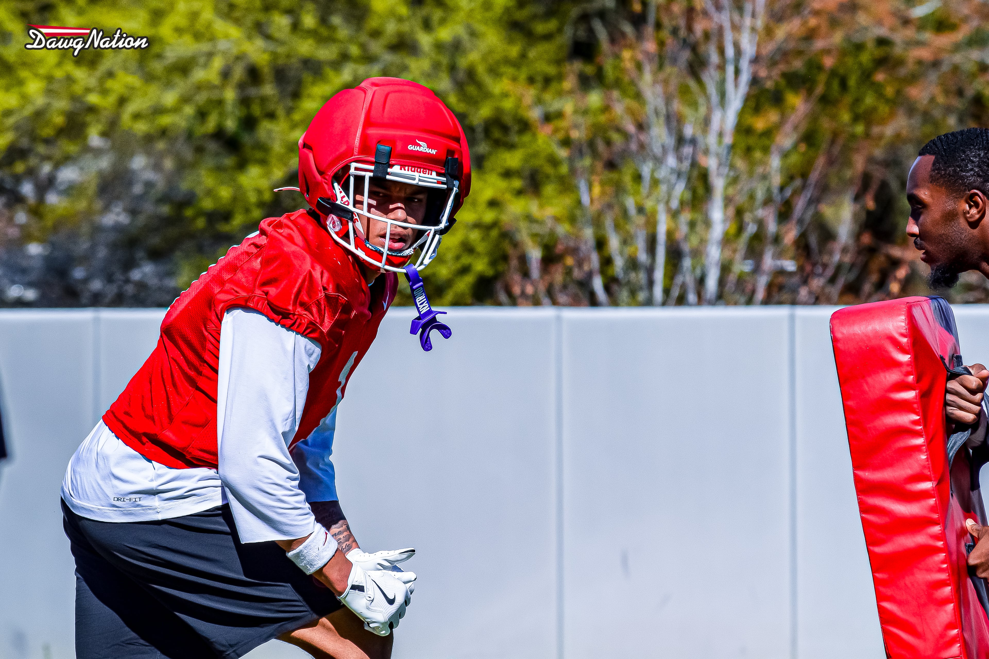 Talyn Taylor takes part in the second day of spring practice in Athens, Georgia, on Thursday, March 19, 2026. (DawgNation staff photo)