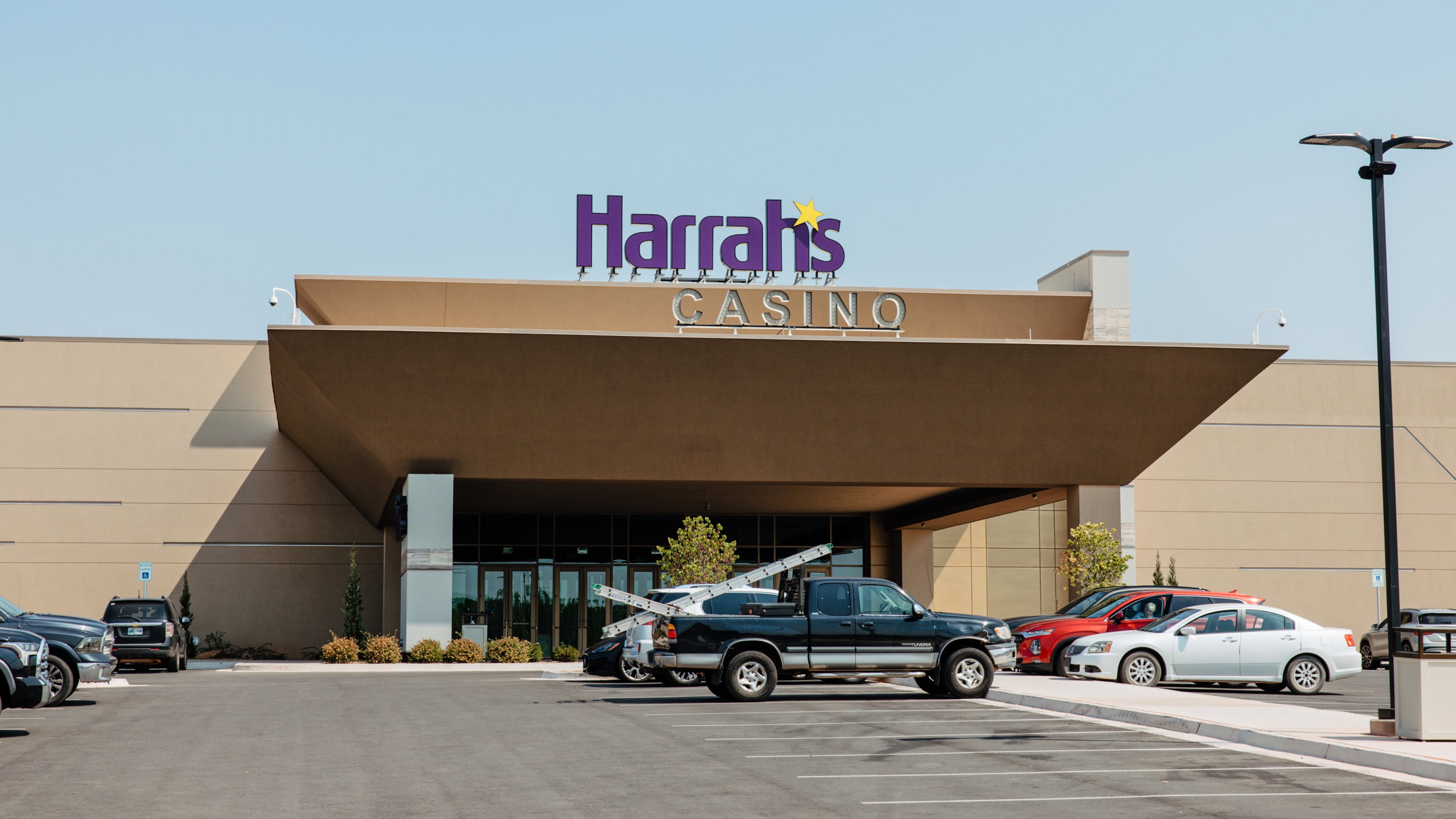 The Harrah's Casino, owned by the Iowa Tribe of Oklahoma, is seen in Chandler, Okla., Wednesday, Aug. 5, 2026. (AP Photo/Brittany Bendabout)