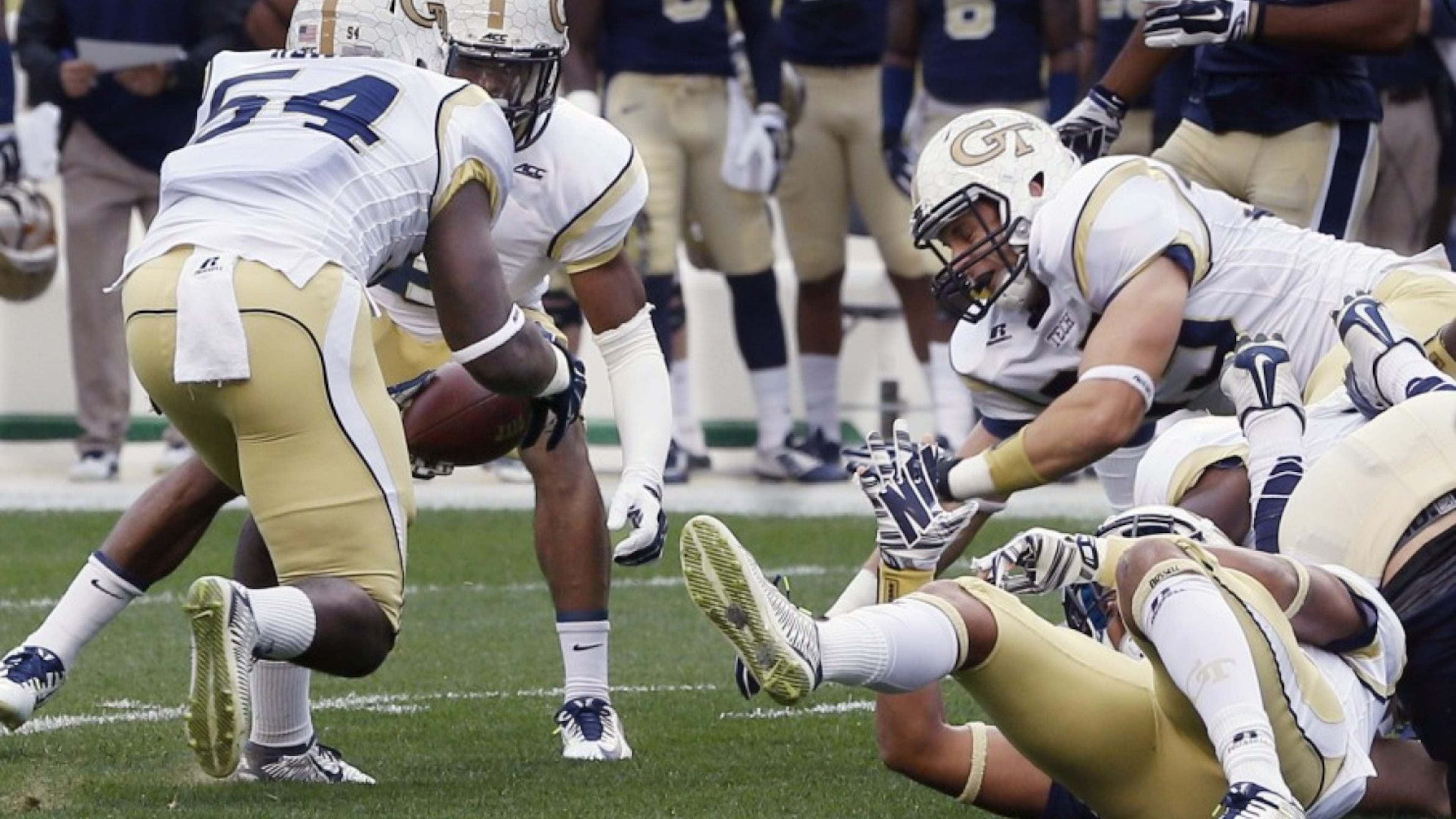 Georgia Tech, which recovered five first-quarter fumbles against Pittsburgh to tie an FBS record, wants to improve across the board, particularly on third down. (ASSOCIATED PRESS)