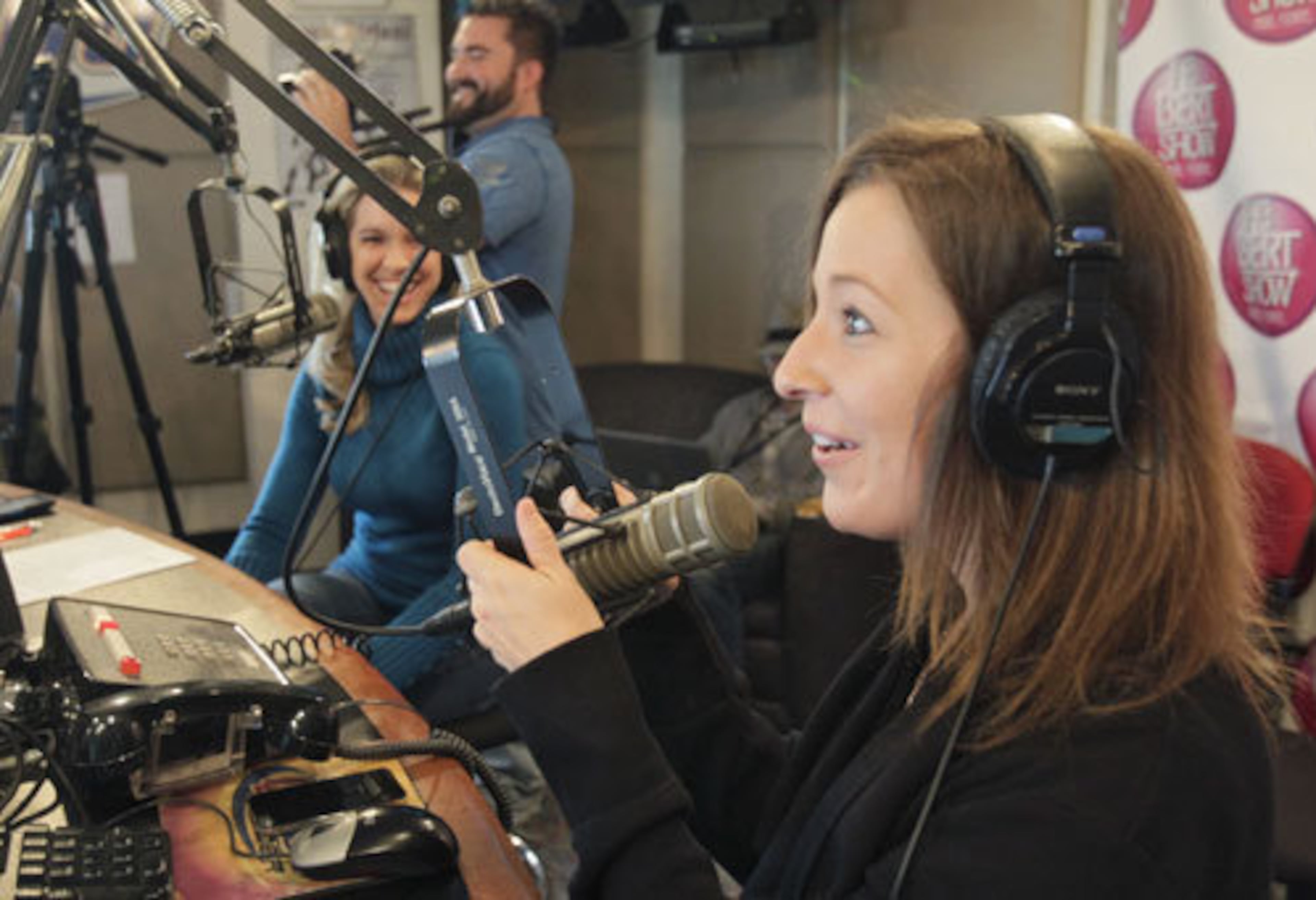 Co-host Wendy Adams couldn't contain her excitement when Michelle Obama came on the phone in 2011. At left is Kristin Klingshirn.