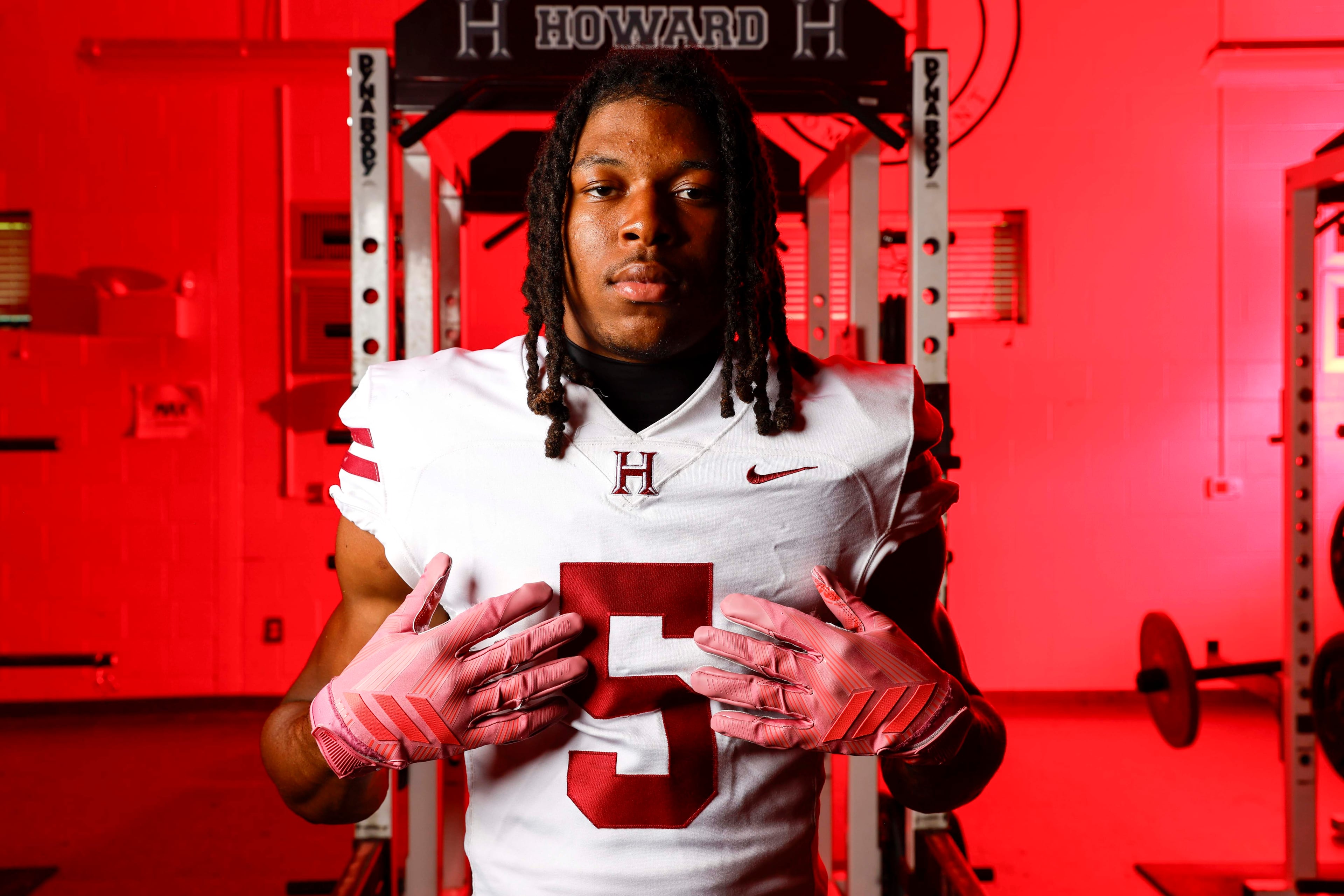 AJC Super 11 Howard safety Ta’Shawn Poole poses for a portrait at Howard High School on Monday, July 13, 2026, in Macon, Ga. (Miguel Martinez/AJC)