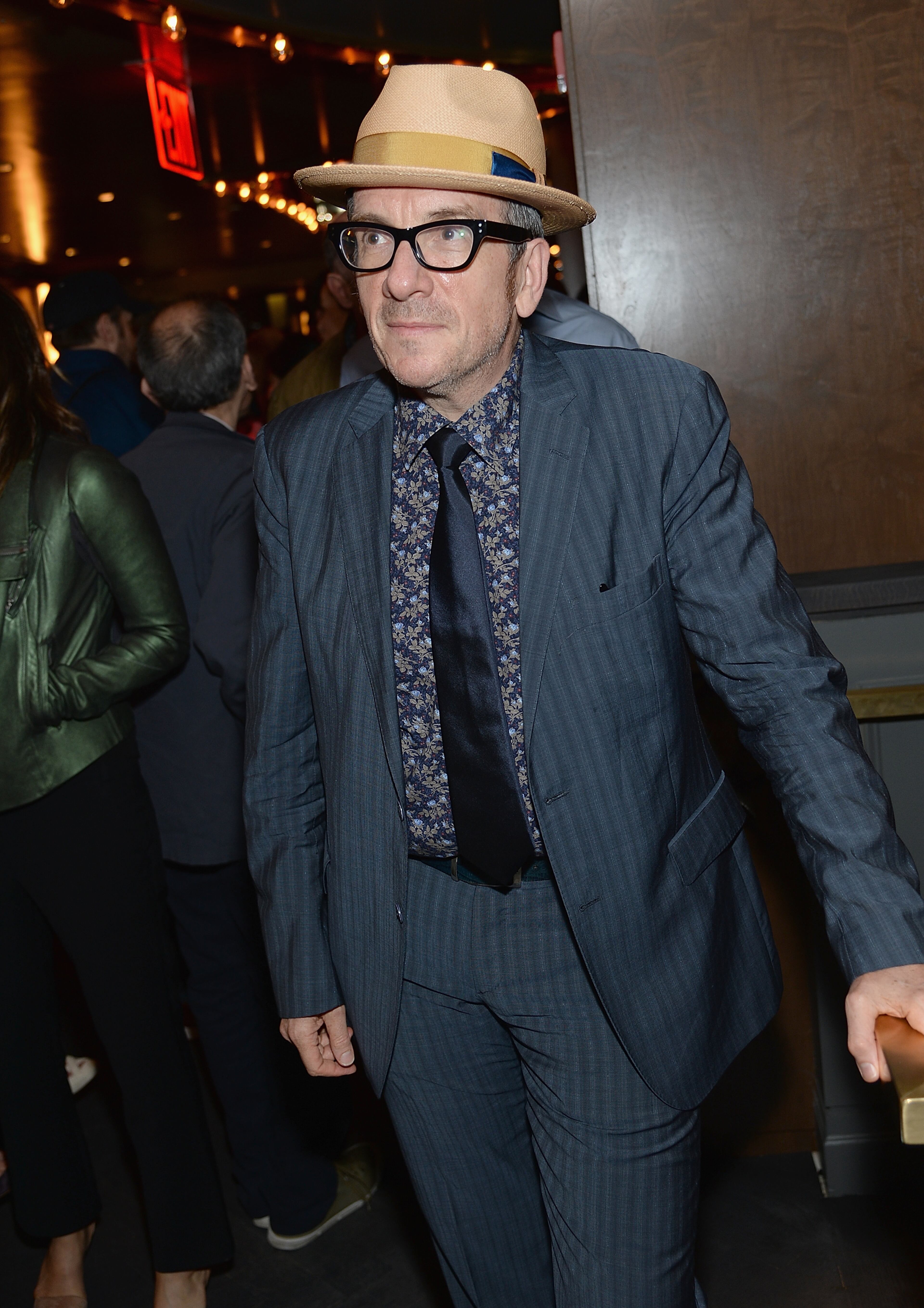 NEW YORK, NY - MAY 29: Elvis Costello attends the ""Supermensch: The Legend Of Shep Gordon" screening at The Wayfarer on May 29, 2014 in New York City. (Photo by Dimitrios Kambouris/Getty Images)