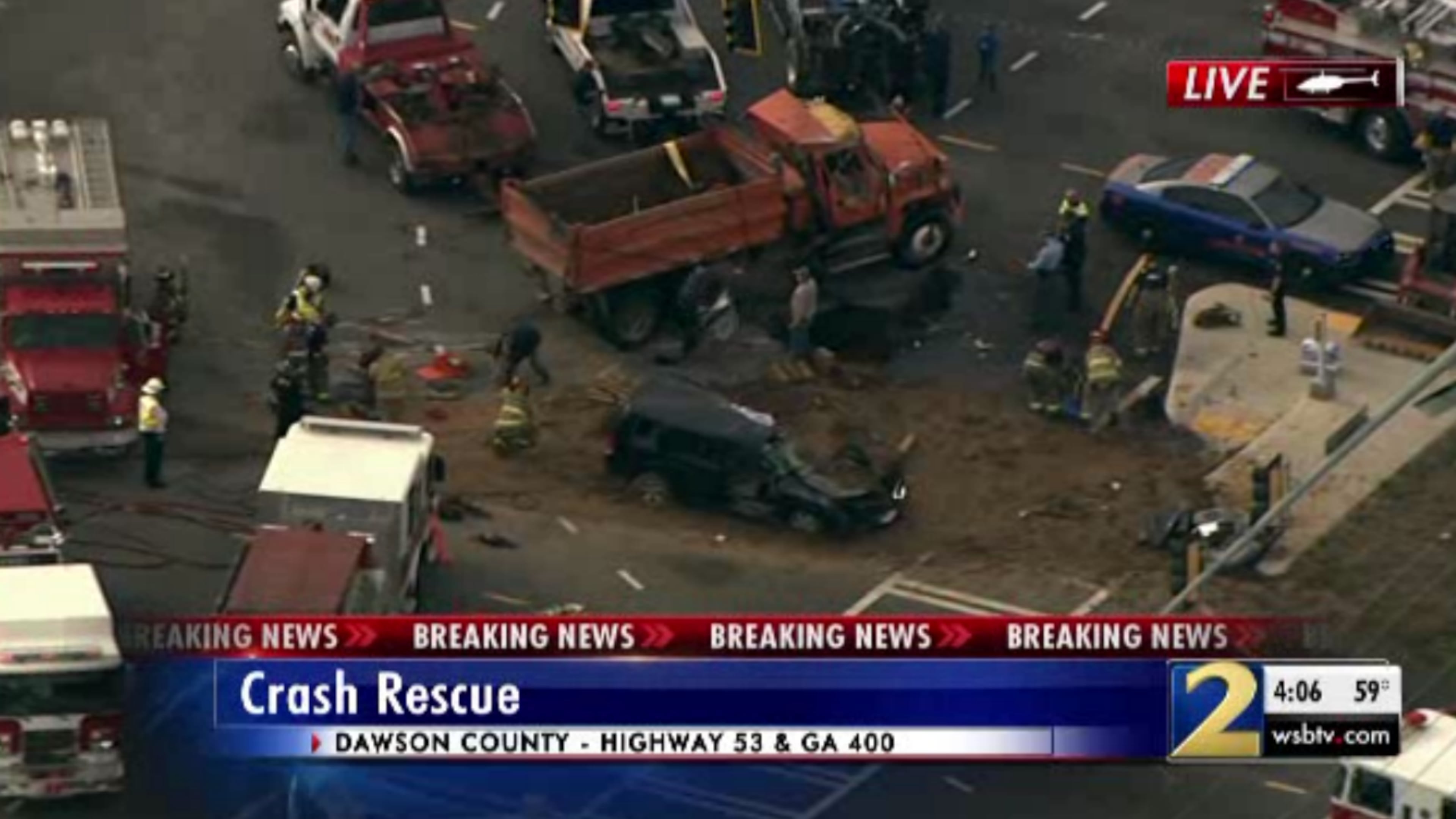 Two people were sent to the hospital after a wreck in Dawson County.