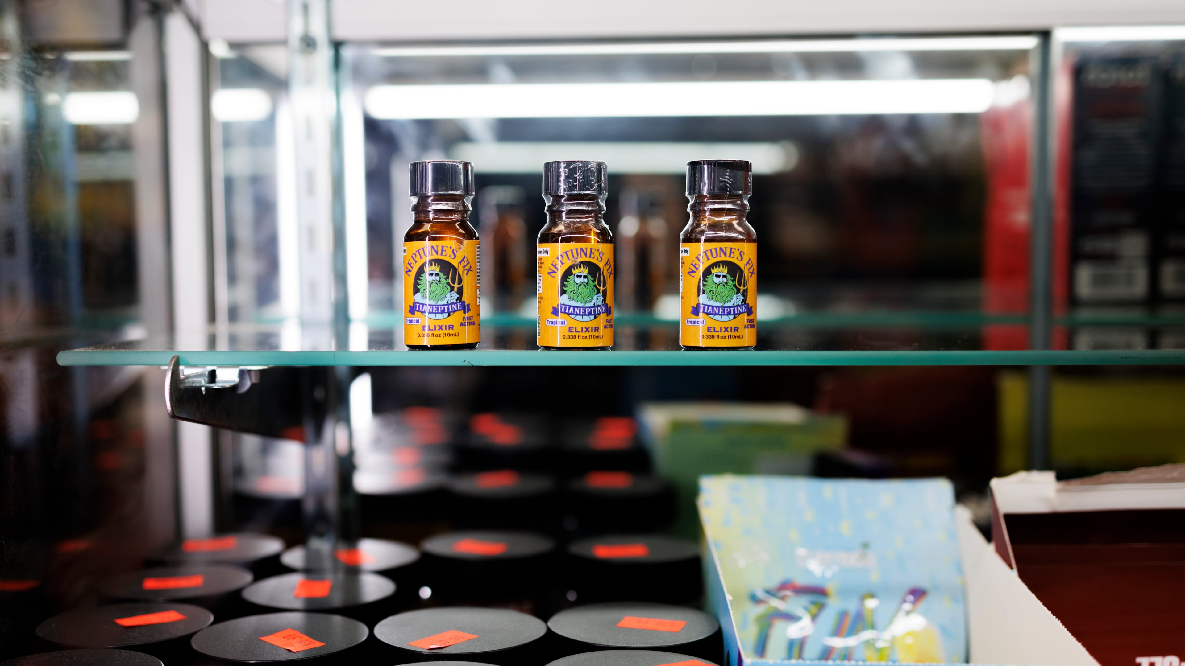 FILE — Neptune's Fix products at a smoke shop in Mount Holly, New Jersey, U.S., on Dec. 28, 2023. (Hannah Beier/The New York Times).