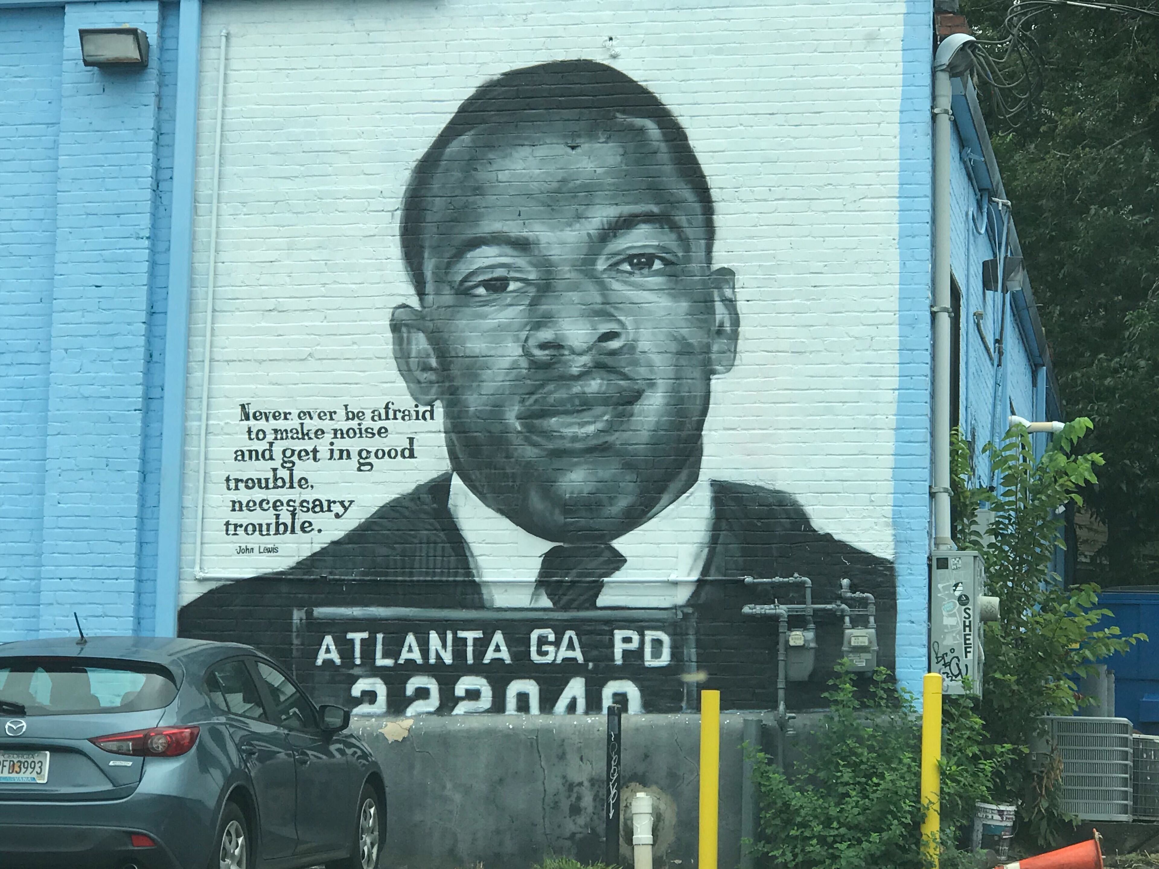 An Atlanta mural for Congressman John Lewis located in the Little Five Points neighborhood of Atlanta (Shelia Poole / AJC)