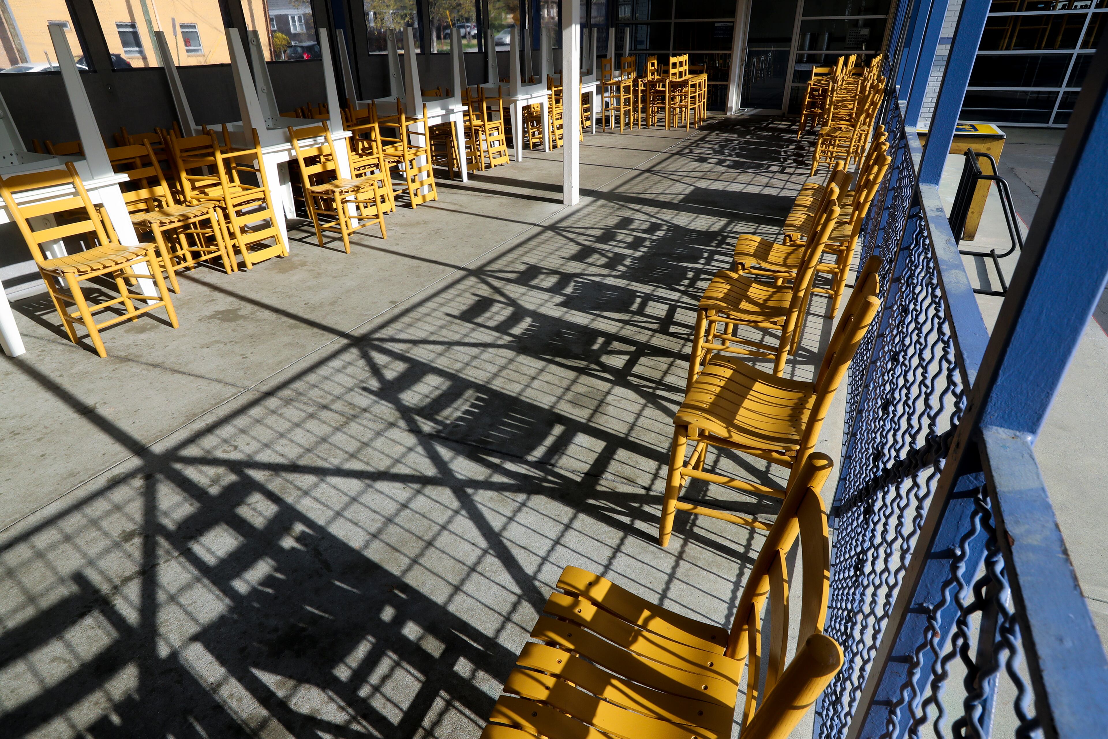 March 27, 2020 Decatur: The empty patio space and stacked chairs at Taqueria del Sol at 359 W Ponce de Leon Ave Friday, March 27, 2020. in Decatur Signs are popping up everywhere related to Covid-19. Georgia is under a particularly brutal siege from the novel coronavirus, a situation unlikely to end for weeks, or even longer. Only five states have reported more deaths than Georgia from COVID-19, the disease caused by the coronavirus, according to the latest available data. And even though the state has tested only the sickest patients, excluding those who exhibit no severe symptoms of the disease, Georgia still ranks 10th nationally in confirmed cases. Georgia Gov. Brian Kemp pleaded with Georgians during a Thursday statewide televised event to stay home and practice social distancing even as he stressed more drastic measures werenâÃôt yet needed to stem the diseaseâÃôs spread. GeorgiaâÃôs confirmed coronavirus cases soared past 1,600 on Thursday, roughly doubling the numbers reported by state health officials just four days ago. Over the past two weeks, the disease has claimed the lives of at least 56 Georgians. Kemp on Thursday ordered k-12 public schools shut down through April 24 though he stopped short of canceling schools through the end of the year. JOHN SPINK/JSPINK@AJC.COM