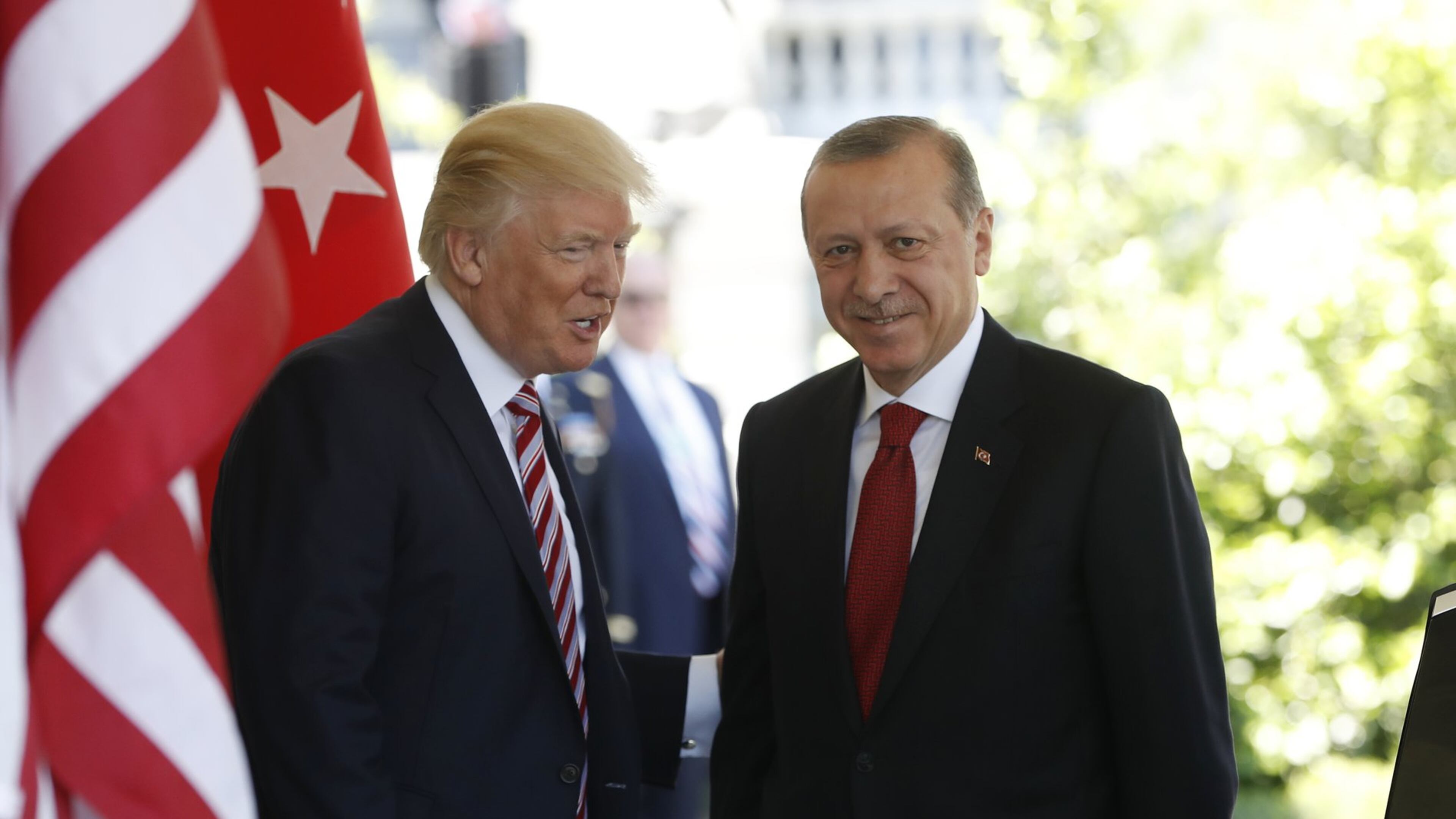President Donald Trump welcomes Turkish President Recep Tayyip Erdogan to the White House on Tuesday. In an interview earlier this month, Trump mentioned tax deductions “for birds flying across America.” (AP Photo/Pablo Martinez Monsivais)