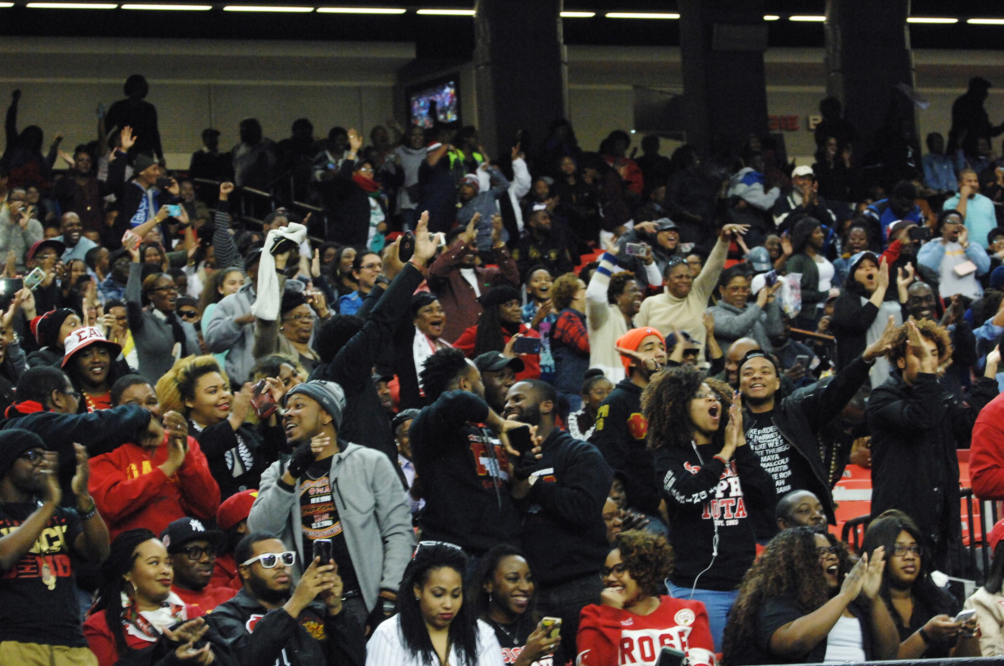 012817 Fans applaud the energy from the dancers of the Alabama State Marching Band. Battle of the Bands at the Georgia Dome in Atlanta.
W.A. Bridges Jr. special