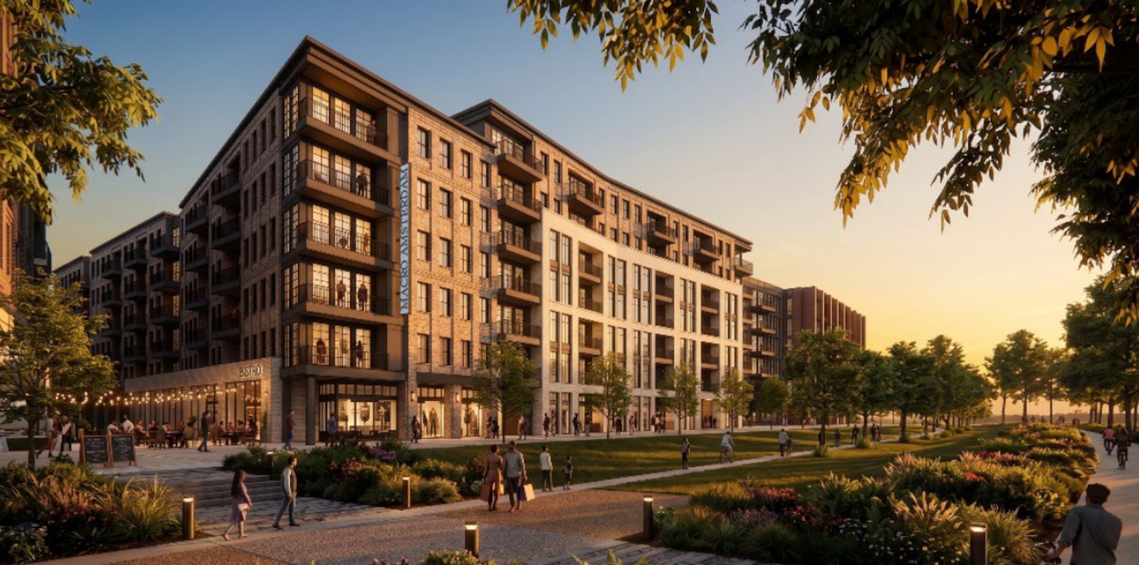This is a rendering of Portman Holdings' first planned apartment building, at its Amsterdam Walk redevelopment. (Courtesy of Invest Atlanta)