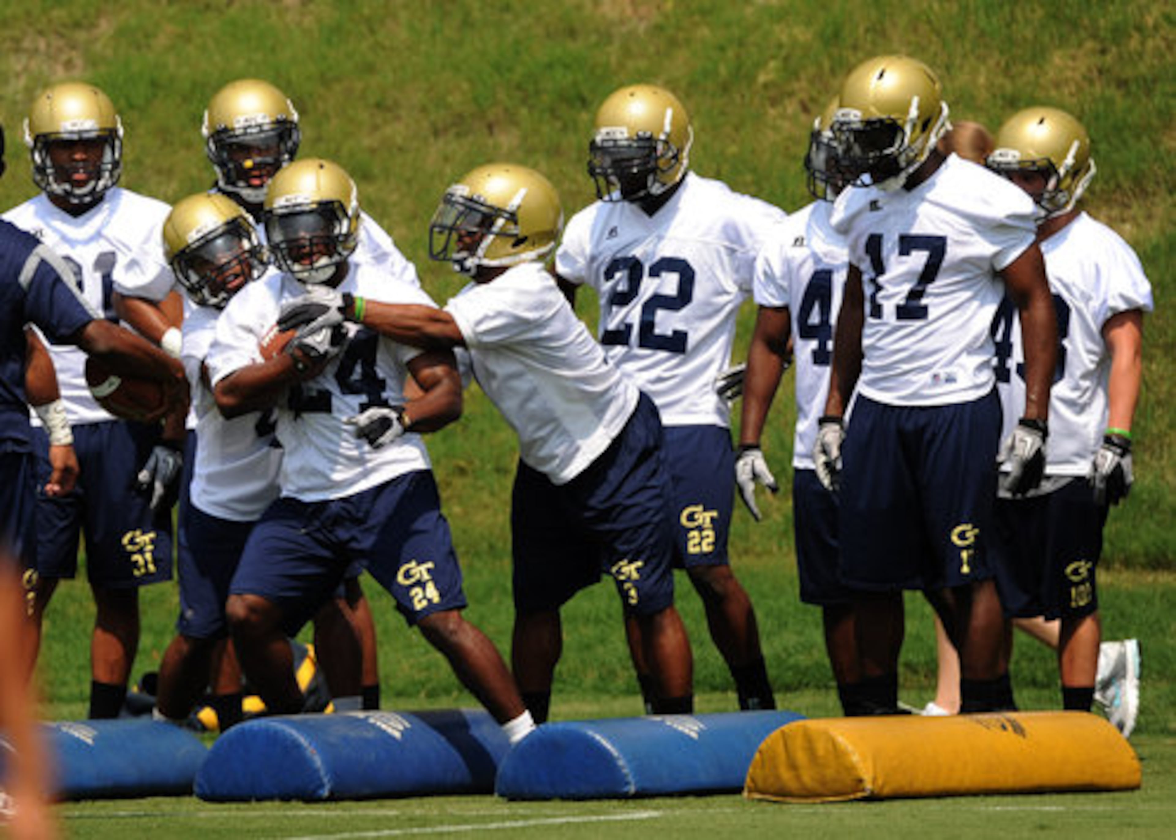Georgia Tech opened fall football practice in 90 degree heat on Wednesday. They open the season in less than a month - on Thursday, Sept. 3 at home against Western Carolina.