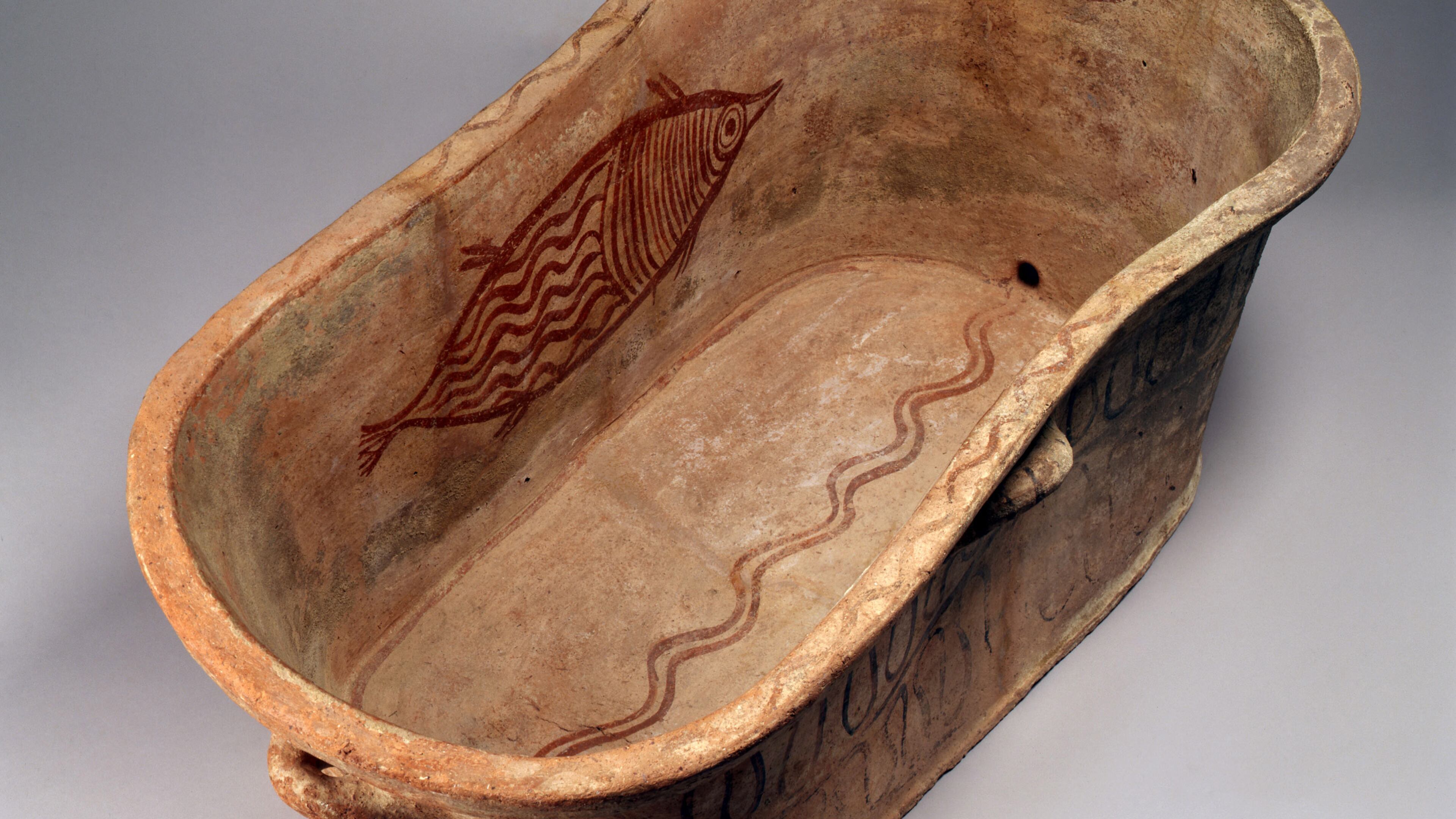This Minoan larnax or bathtub, dating from the mid 14th century BCE, was returned to Greece by Emory University's Michael C. Carlos Museum this week. (Photo by Bruce M. White)