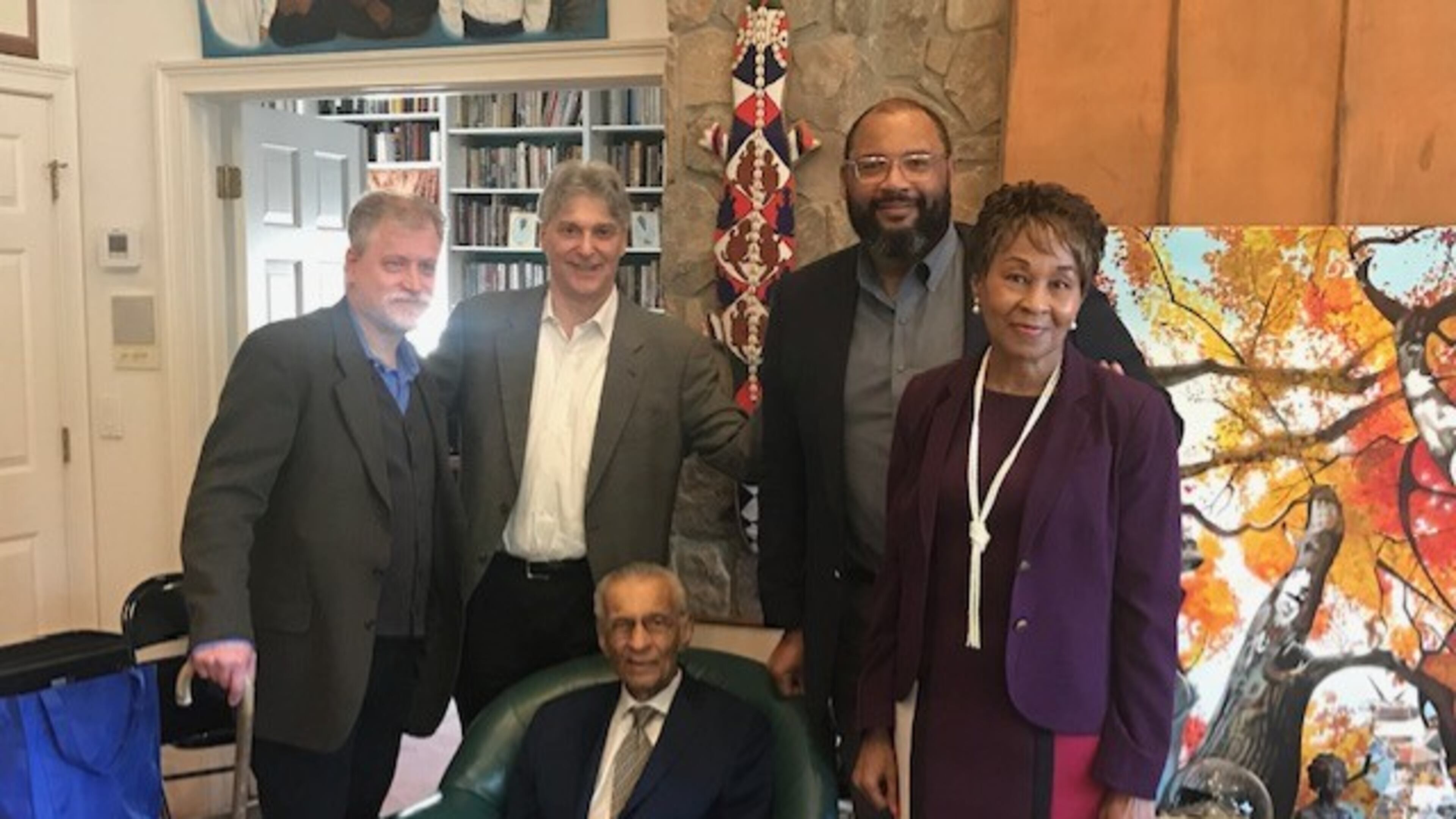 In 2016 Denice Morgan was interviewed for a documentary featuring the late C.T Vivian (seated) for a documentary about Upward Bound, the program he created in 1966 to assist high schoolers on the path to higher academia. Courtesy of Denice Morgan