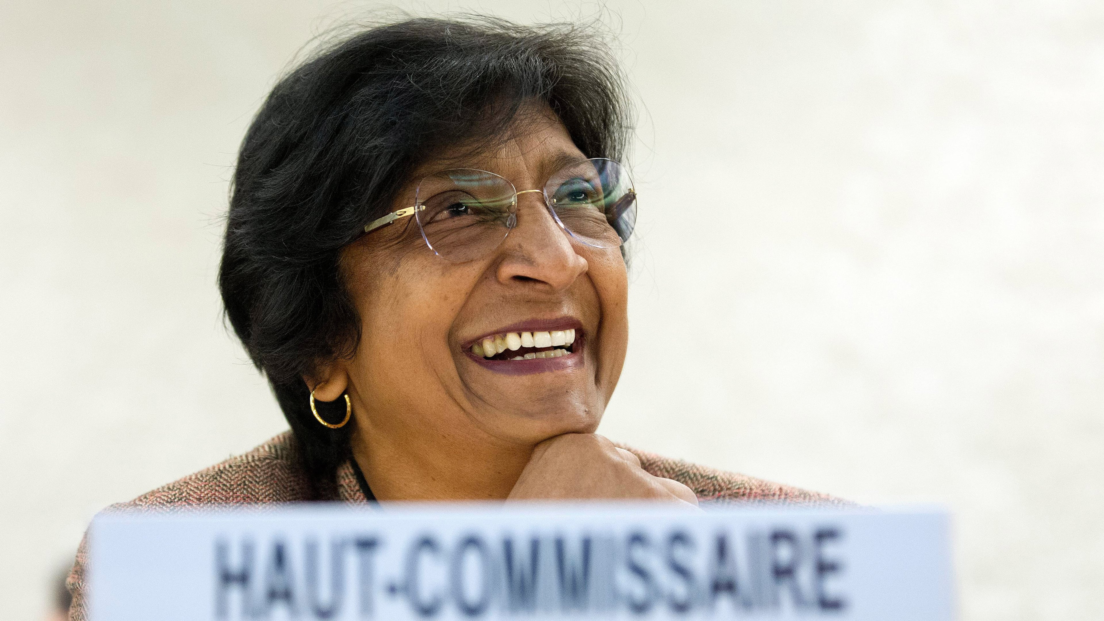 FILE - U.N. human rights chief Navanethem Pillay prior to the opening of a session of the Human Rights Council at the European headquarters of the United Nations in Geneva, Switzerland, June 18, 2012. (Salvatore Di Nolfi/Keystone via AP, File)