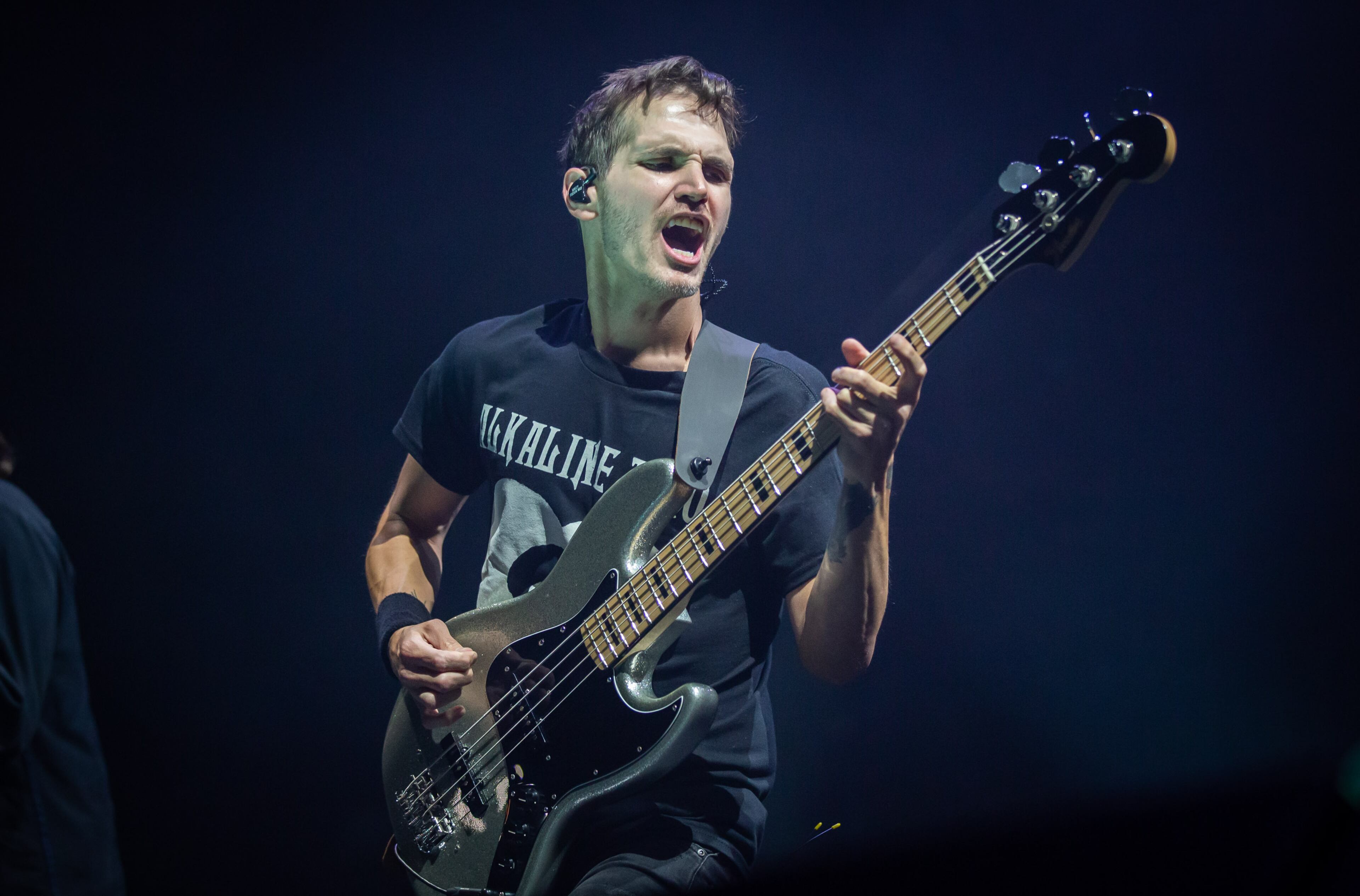 Mikey Way of My Chemical Romance on Sept. 18, 2022, at Ameris Bank Amphitheatre in Alpharetta. The band was originally scheduled to play at Music Midtown, but was booked to play Ameris after that event was cancelled.