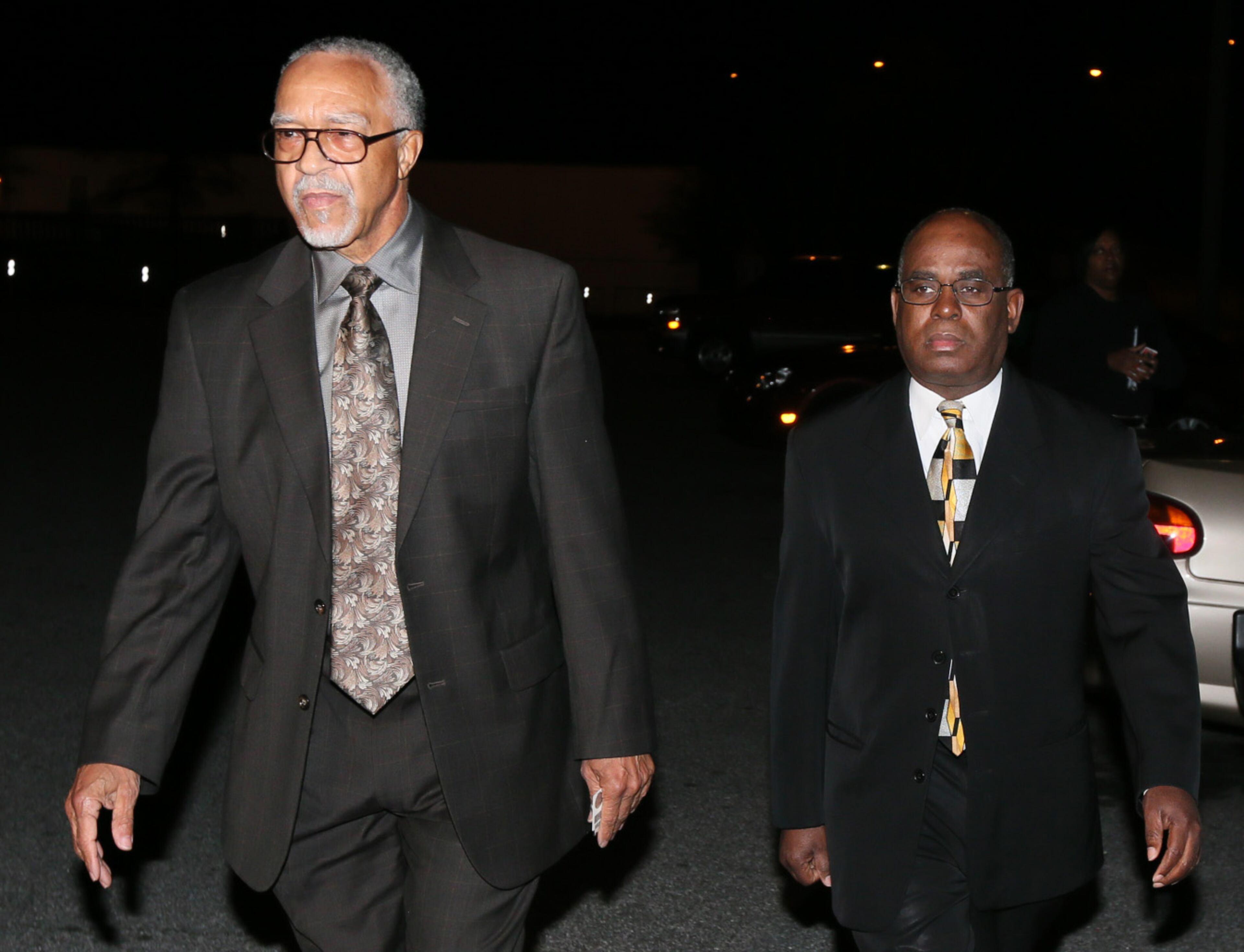 Just before 6 a.m., Donald Bullock, a testing coordinator at Usher-Collier Heights Elementary charged with racketeering, false statements or writings (3 counts) and false swearing, arrived at the jail, accompanied by his attorney.