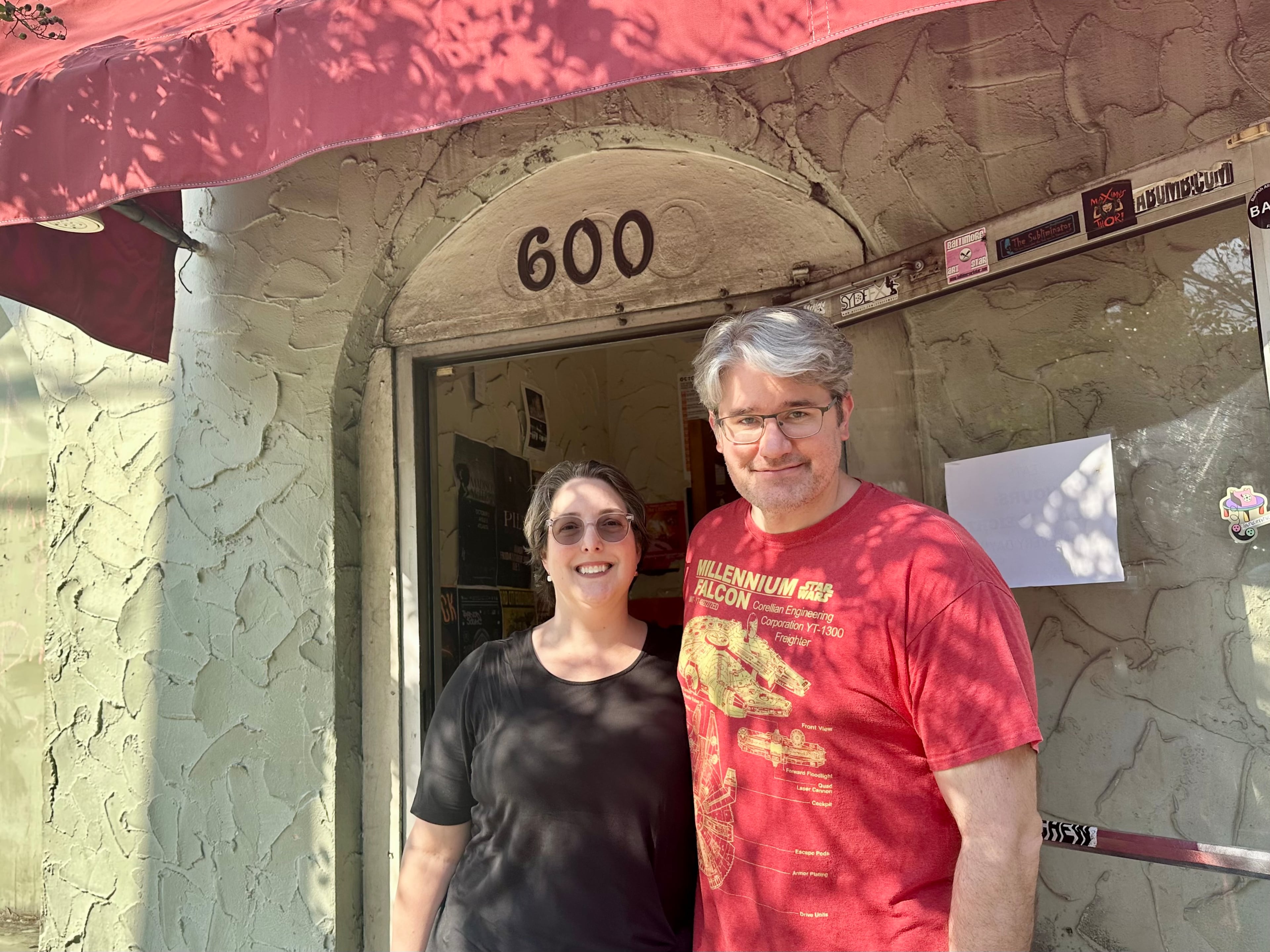 Jennifer Jones (left) and her husband, David, of Dunwoody came to eat at Eats on Saturday, Oct. 18, 2025. David said he began dining at Eats while a student at Georgia Tech in the early 1990s. (Amy Wenk/AJC)