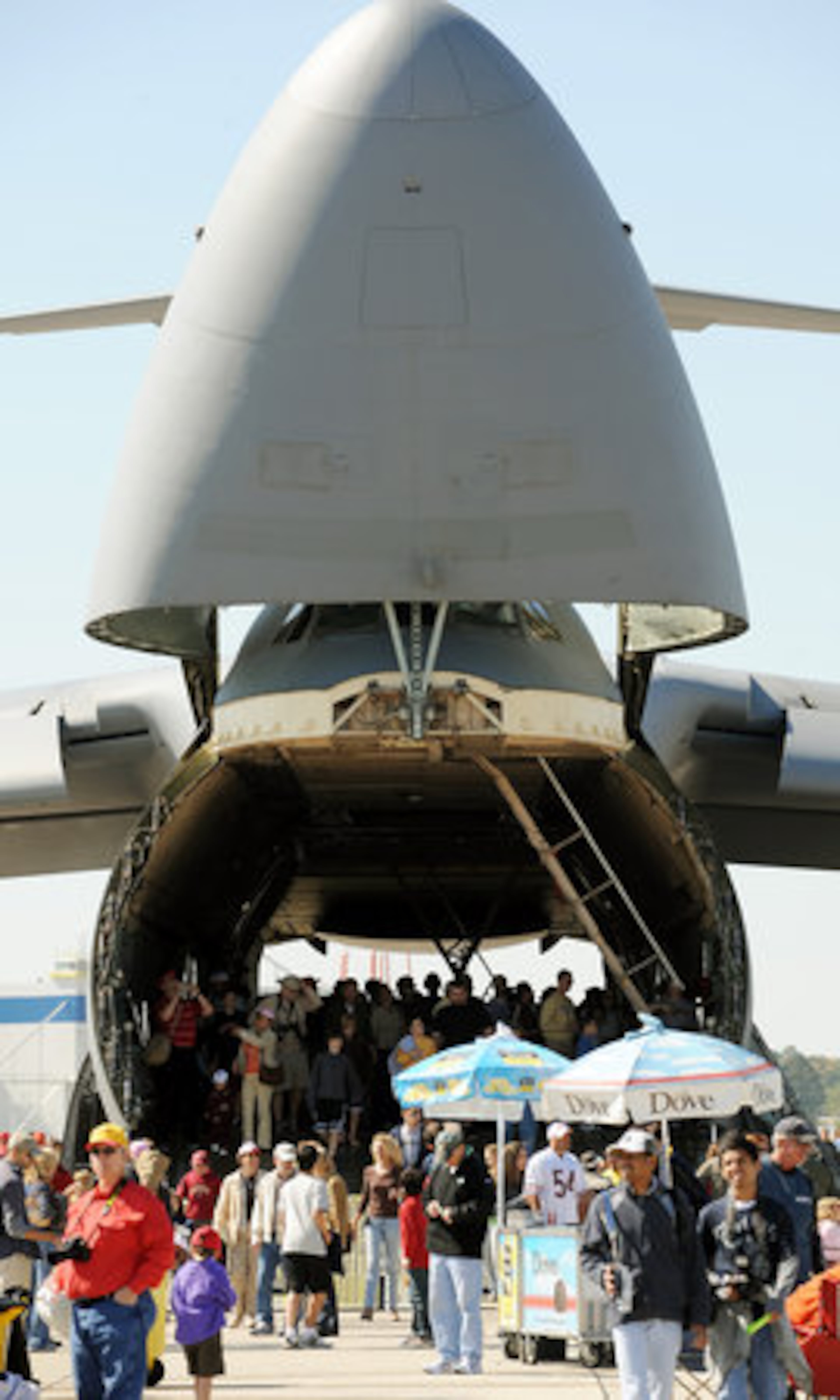 A C-5 Galaxy cargo plane opened up for visitors in this file photo