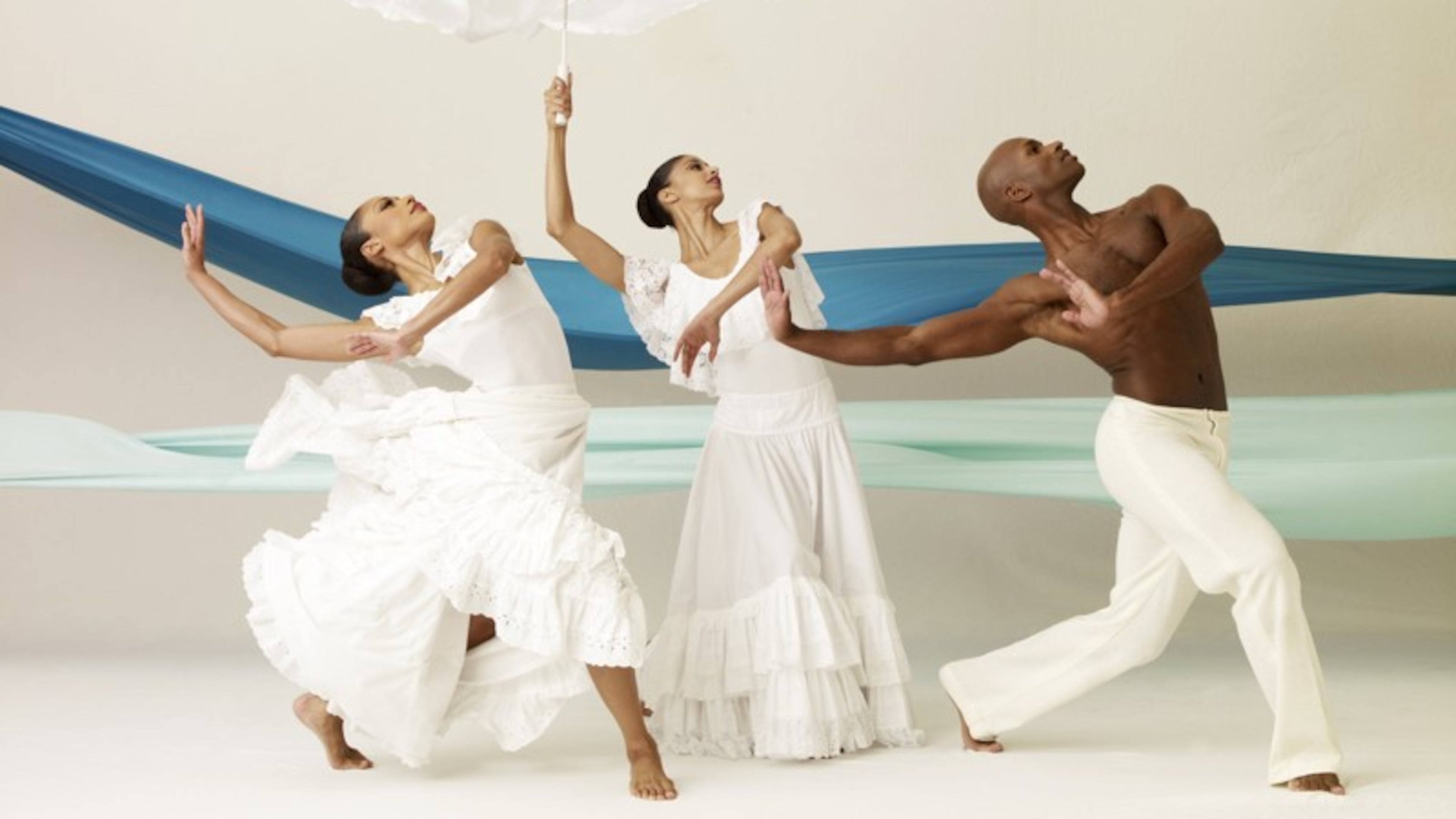 Alvin Ailey American Dance Theatre performed a series of shows at the Fox Theatre in February. Shown here are Alvin Ailey American Dance Theatre’s Linda Celeste Sims, Alicia Graf Mack, and Glenn Allen Sims in Alvin Ailey’s “Revelations.” CONTRIBUTED BY ANDREW ECCLES The Atlanta Journal-Constitution