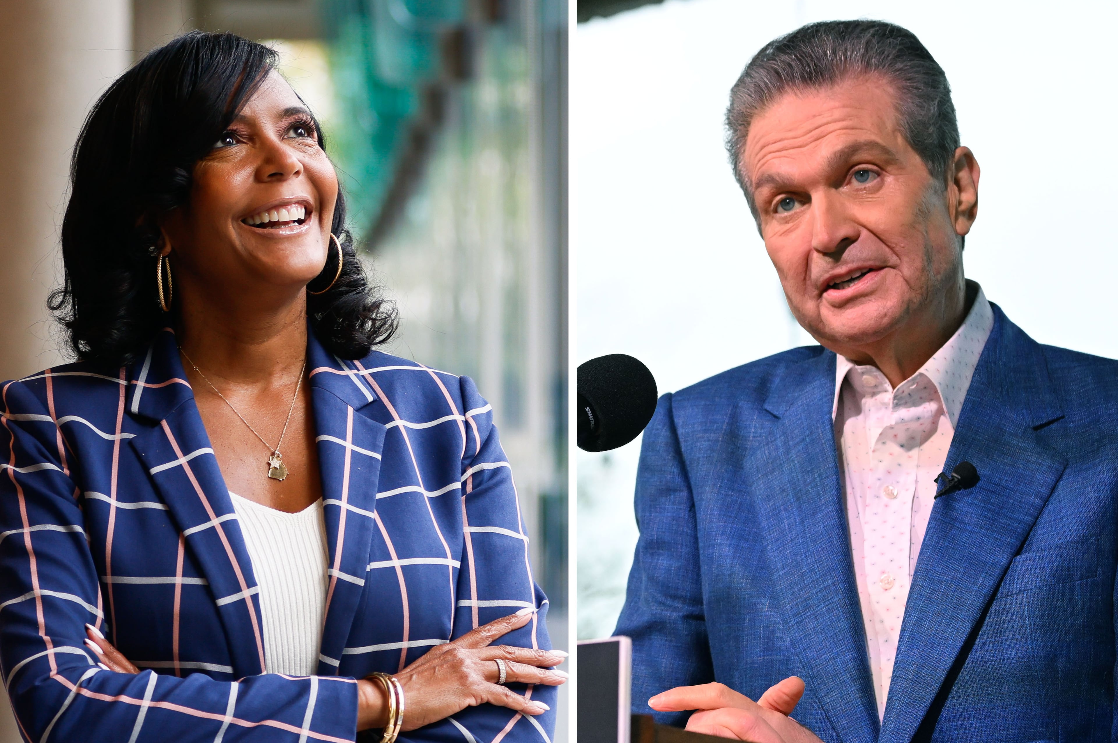 From left, Democratic nominee for governor Keisha Lance Bottoms and Republican nominee for governor Rick Jackson. (Abbey Cutrer for the AJC; Hyosub Shin/AJC)