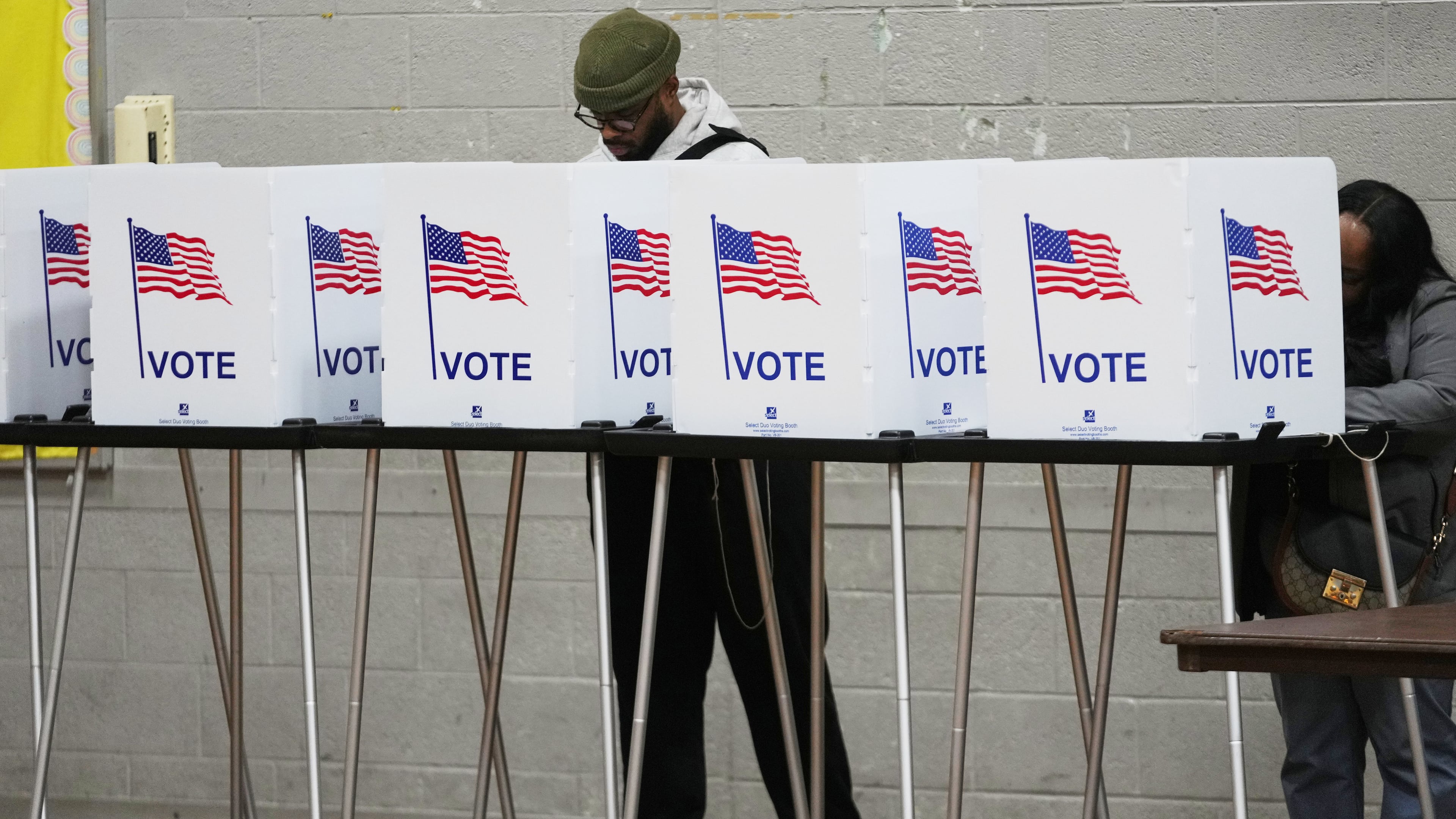 FILE - Voters fill out their ballots Nov. 4, 2025, in Detroit. (AP Photo/Paul Sancya, File)