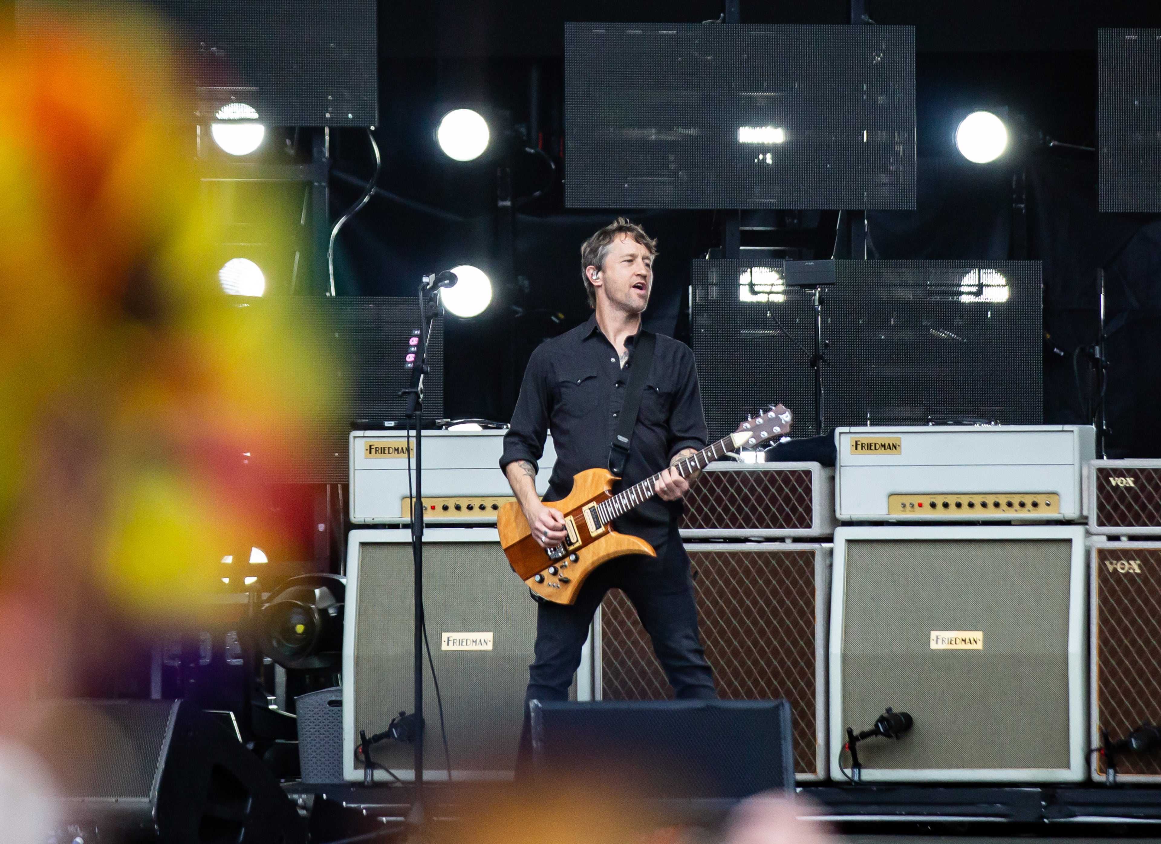 Atlanta, Ga: Foo Fighters closed out Shaky Knees 2024 on Sunday night with extended versions of their biggest hits. Photo taken May 5, 2024 at Central Park, Old 4th Ward. (RYAN FLEISHER FOR THE ATLANTA JOURNAL-CONSTITUTION)