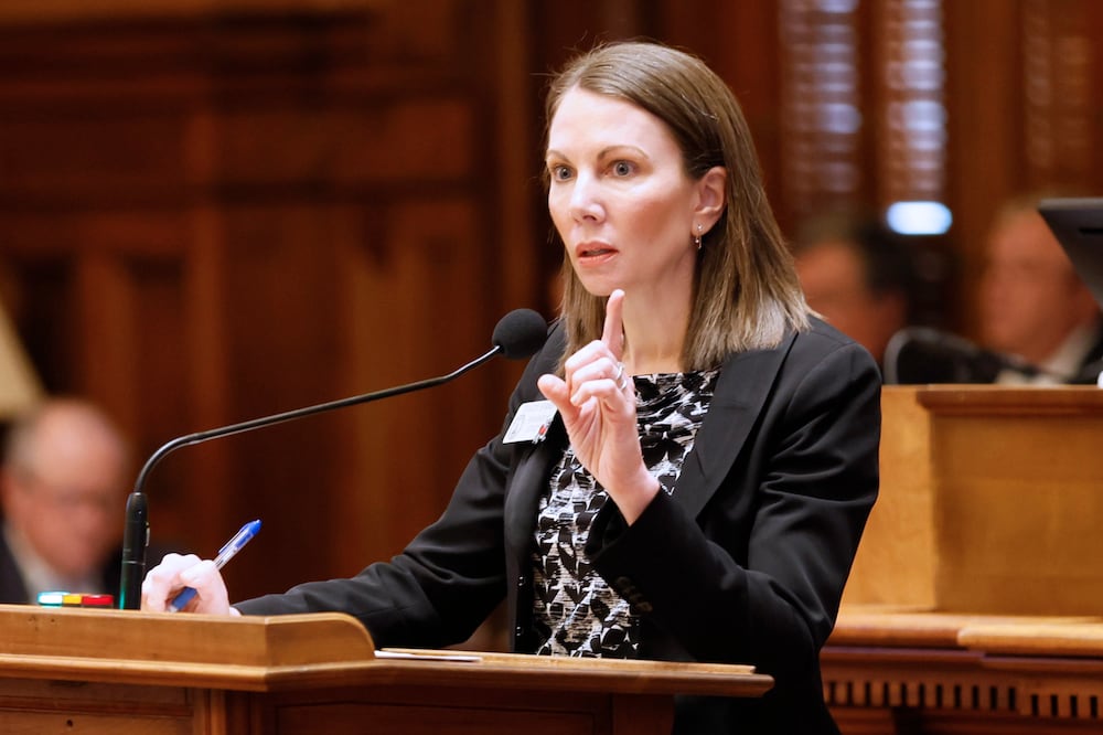 State Rep. Stacey Evans, D-Atlanta, seen here at the Capitol in March 2023. (Miguel Martinez/AJC)