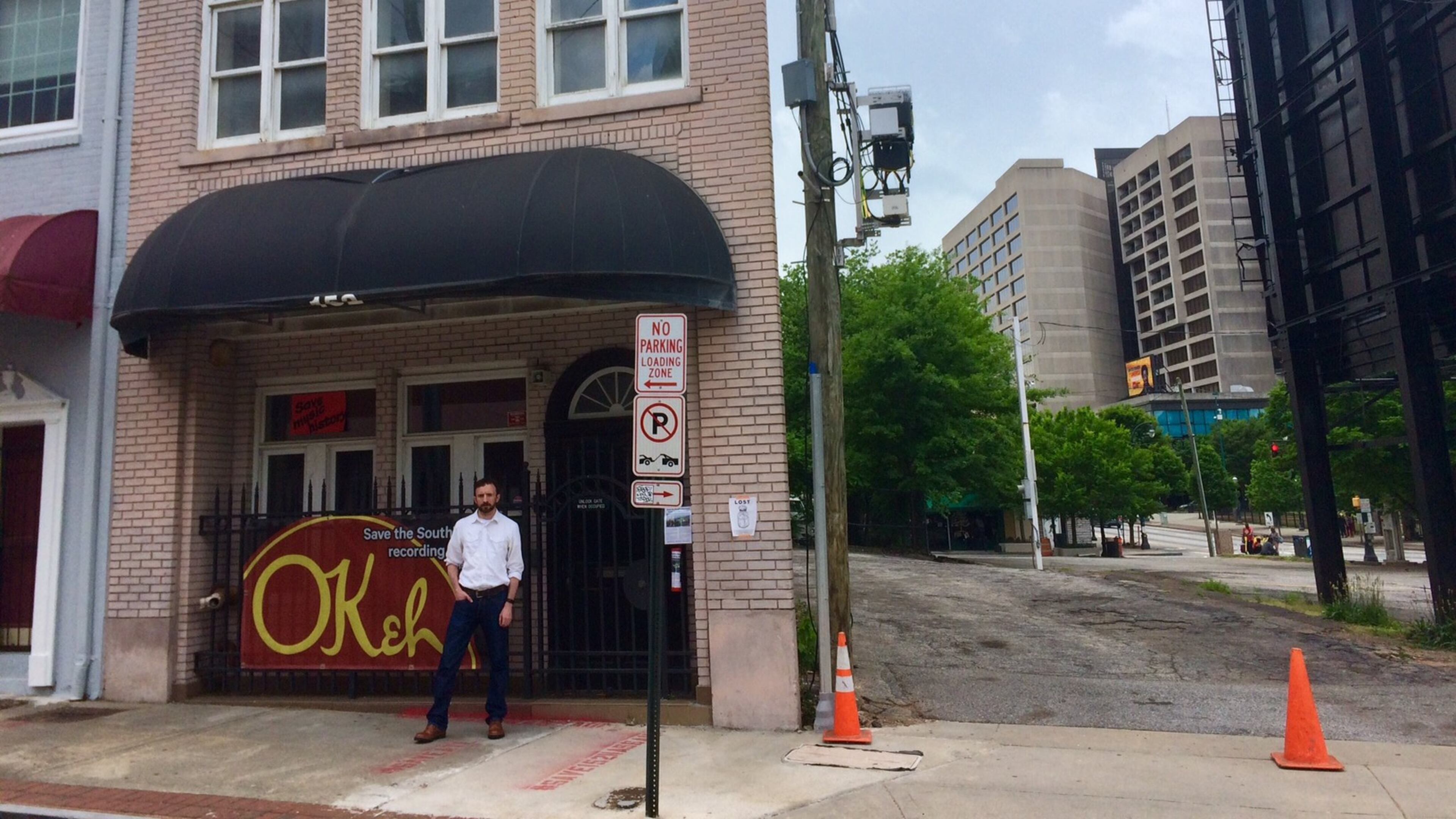 Kyle Kessler, an architect, downtown Atlanta resident and preservationist, stands in front of the building he’s trying to save.