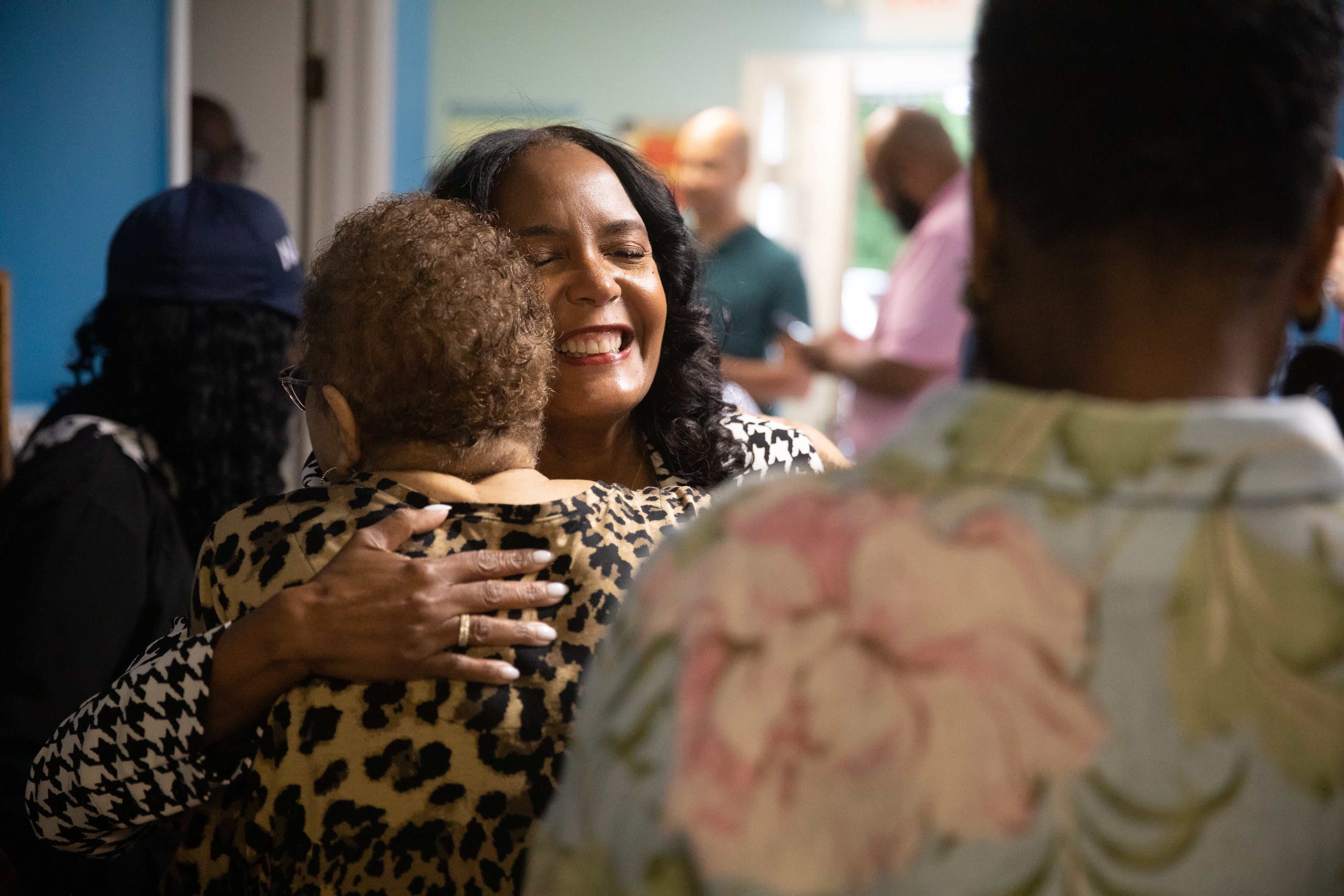 Former Atlanta Mayor Keisha Lance Bottoms visits the Kidz.com Child Development Center in Columbus on May 12, 2026 as part of her final statewide push ahead of the Democratic gubernatorial primary election. (Riley Bunch/AJC)