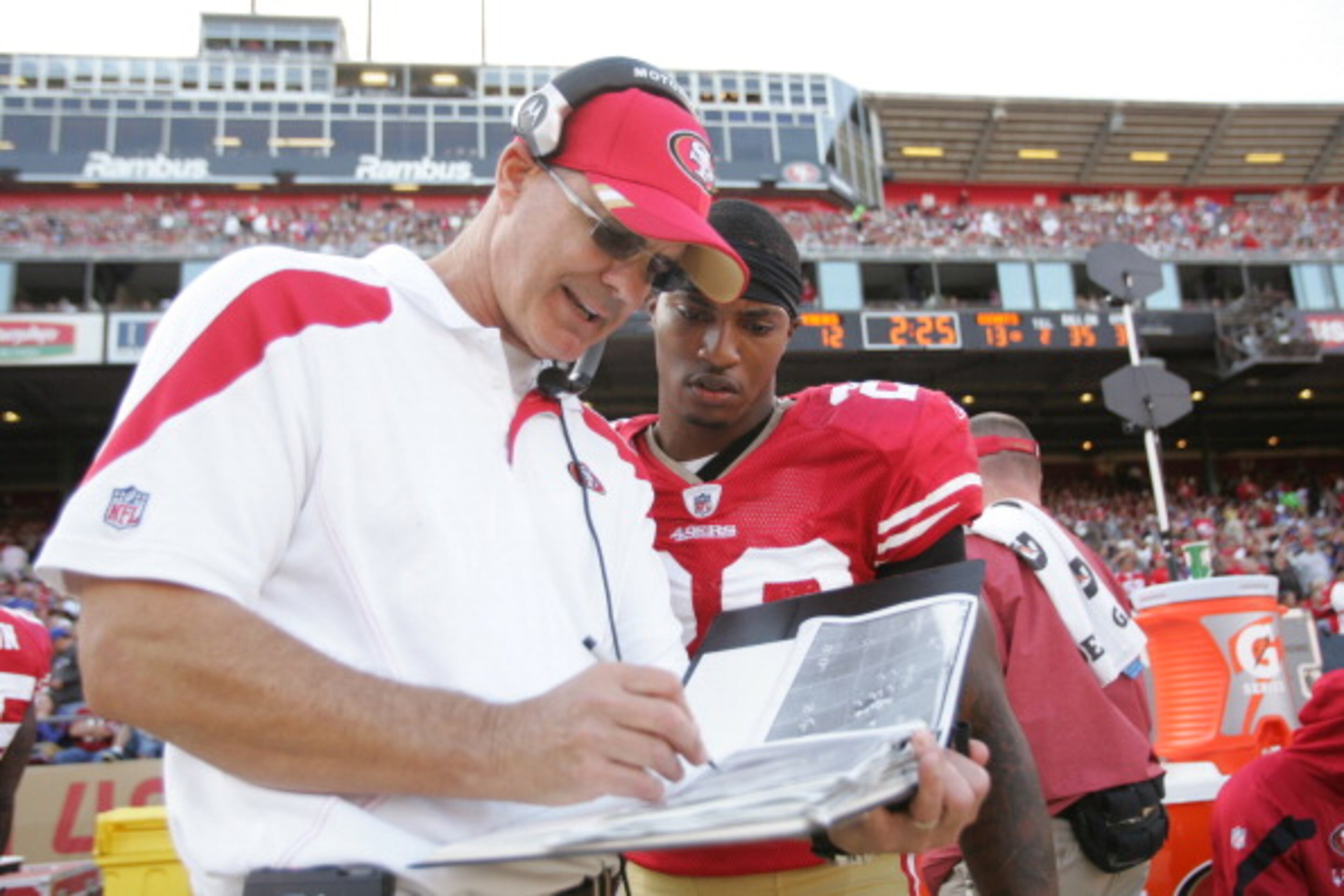 San Francisco's defensive back coach Ed Donatell served as the defensive coordinator for the Atlanta Falcons under head coach Jim Mora for three seasons.
