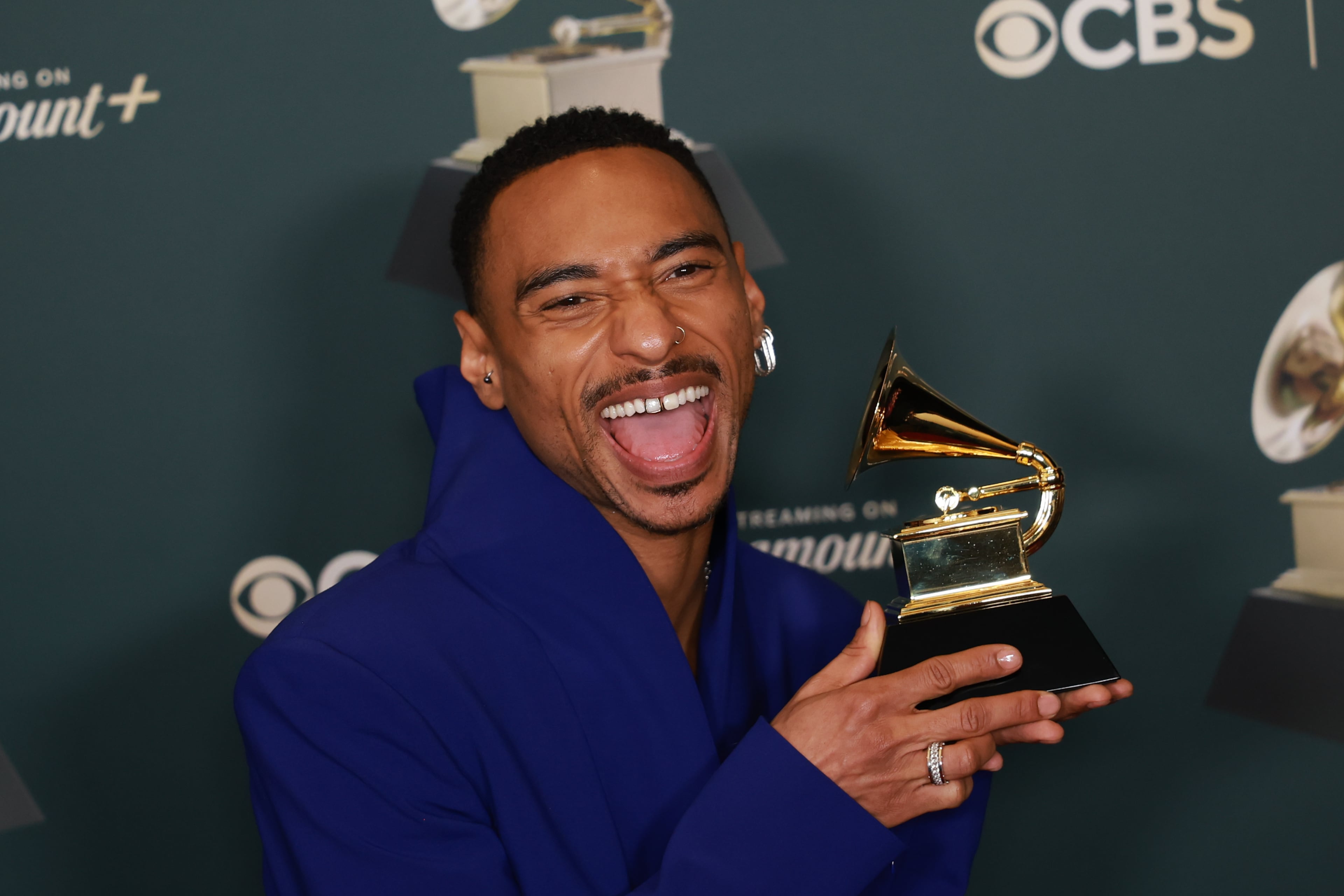 Durand Bernarr won the Grammy for best progressive R&B album, "Bloom," at the Grammy Awards on Sunday (Allen J. Schaben/Los Angeles Times via Getty Images)