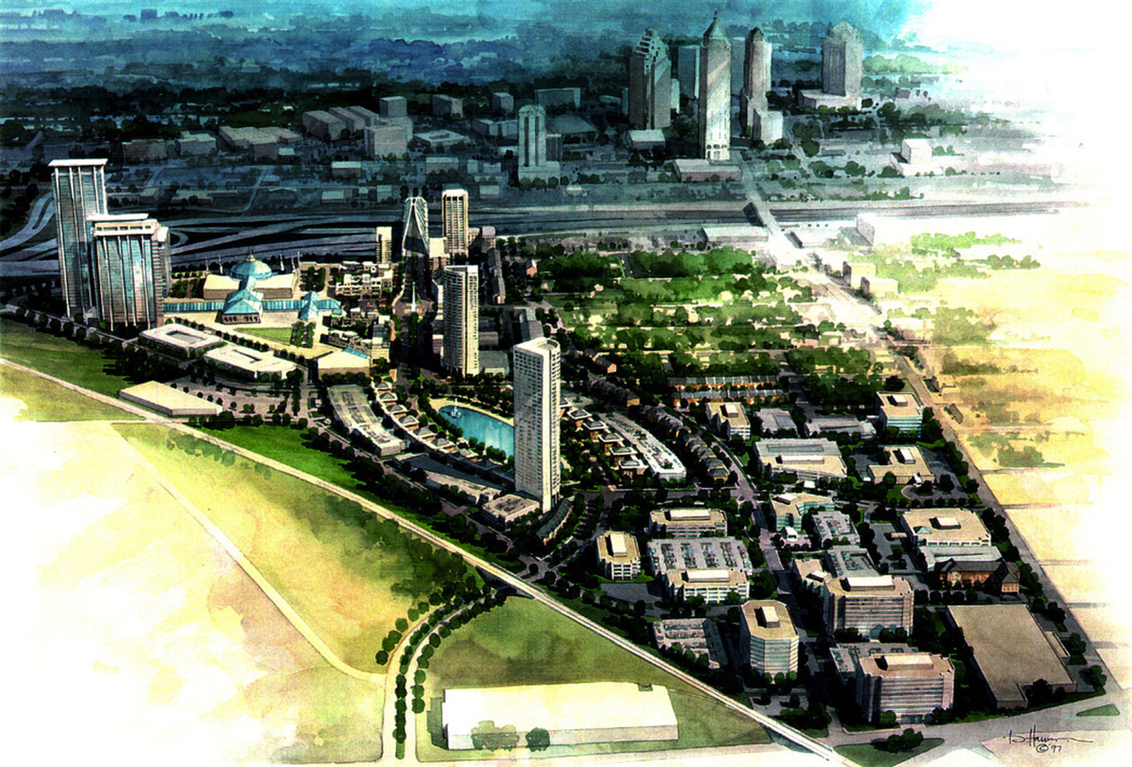 This rendering details the vision of Atlantic Station as a live/work/play development. SPECIAL TO AJC