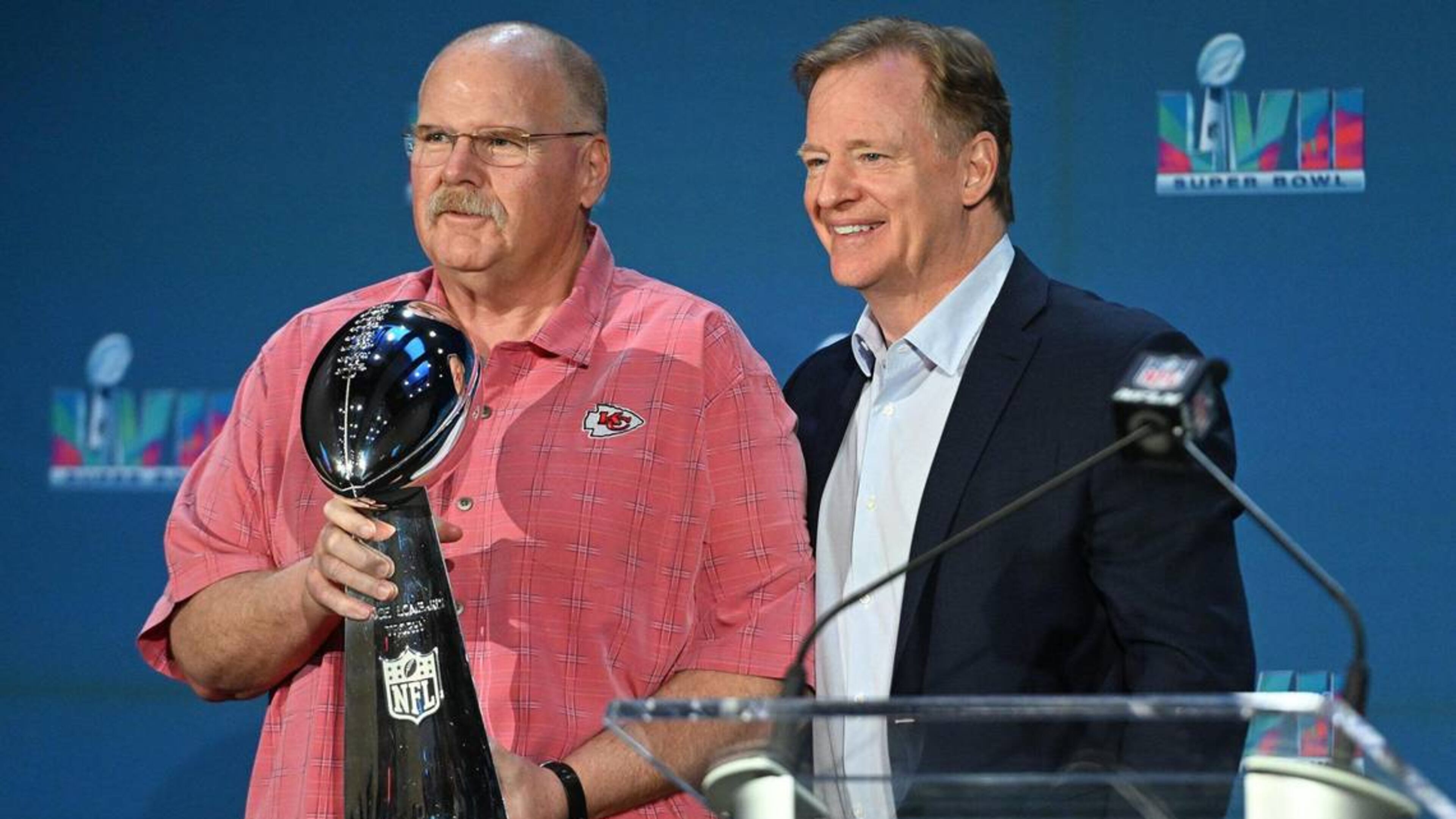 Chiefs coach Andy Reid (left) and NFL Commissioner Roger Goodell will have plenty to talk about in Phoenix during the annual owners meeting. (Rich Sugg/The Kansas City Star/TNS)