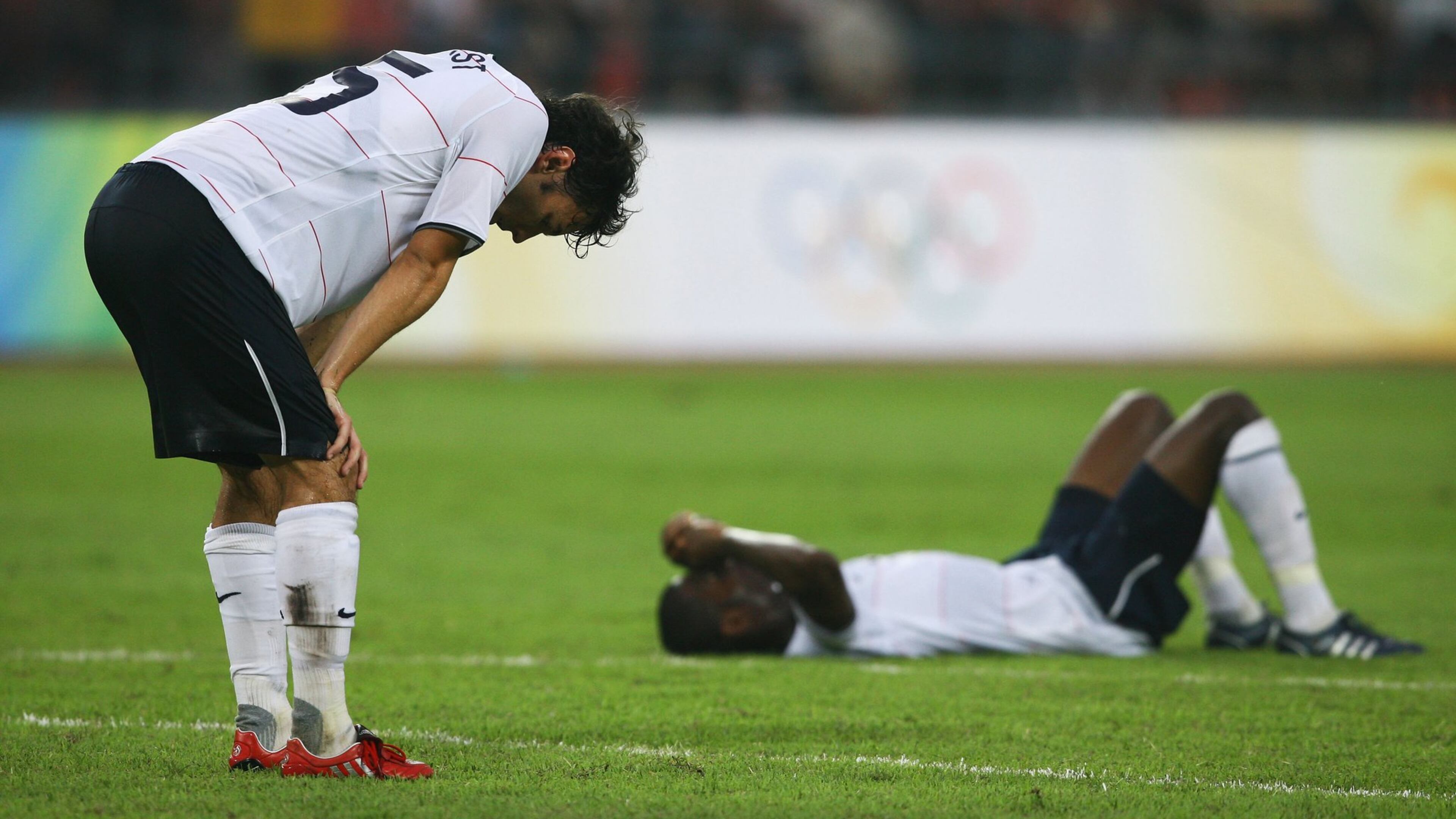 Michael Parkhurst (left), recently acquired by Atlanta United, took part in the 2008 Olympic Games in Beijing, China. Parkhurst also has made several appearances for the U.S. men’s national team. (Photo by Shaun Botterill/Getty Images)
