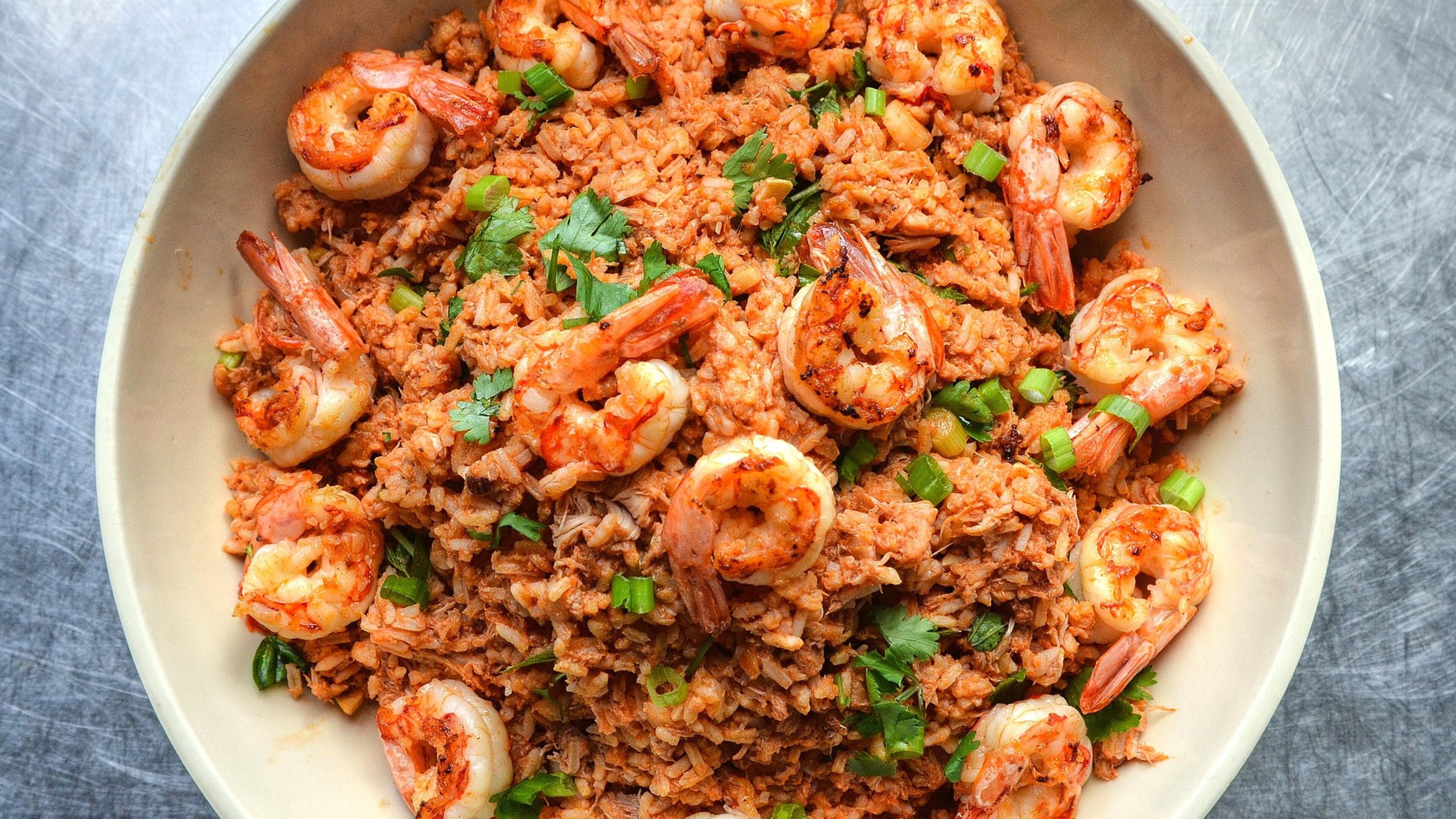 Red Rice with Butter Fried Shrimp and Herbs STYLING BY WENDELL BROCK. CONTRIBUTED BY CHRIS HUNT