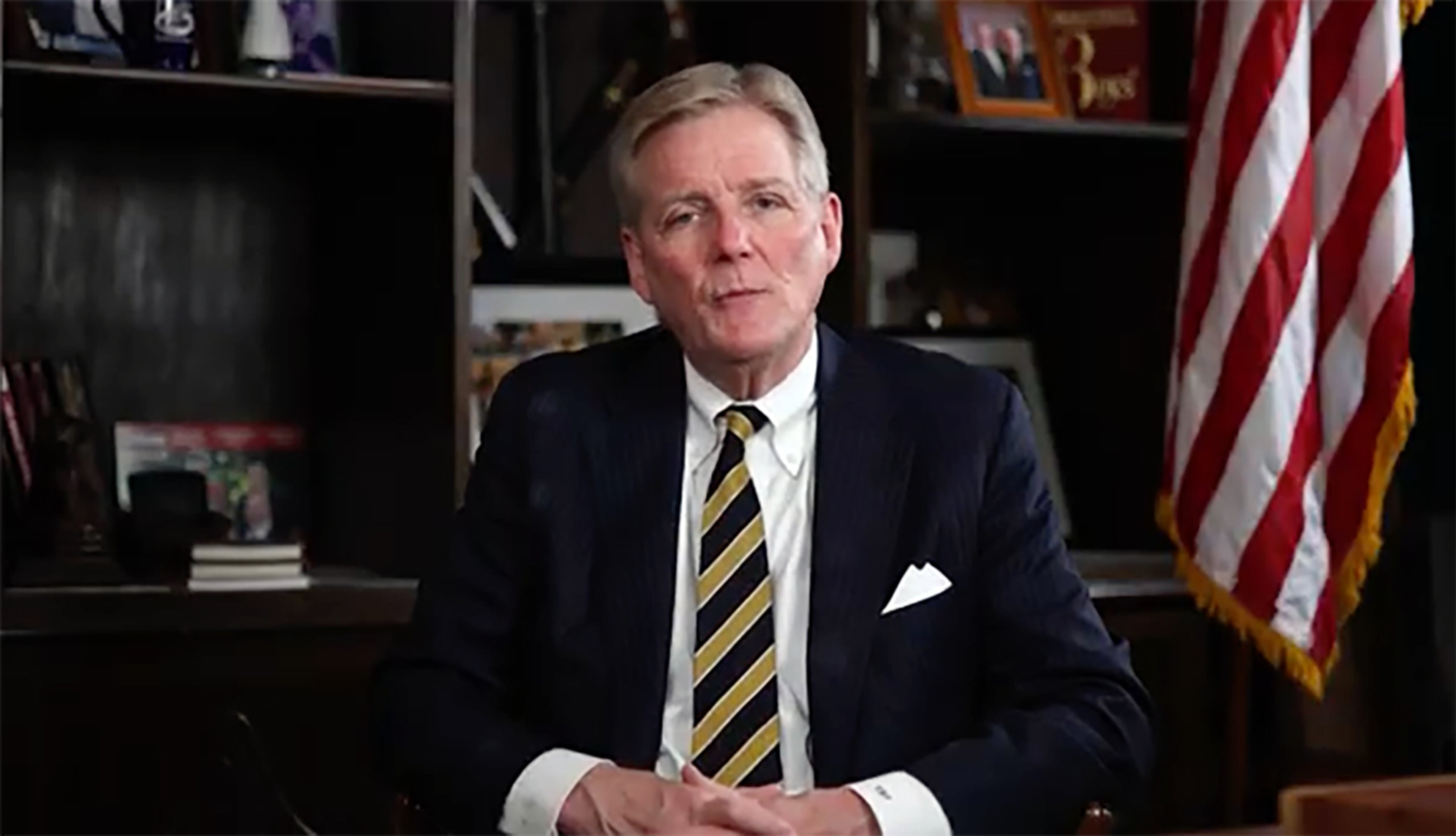 Brant Frost IV, founder of First Liberty Building and Loan, said “I take full responsibility for my actions and am resolved to spend the rest of my life trying to repay as much as I can to the many people I misled and let down.” (YouTube screenshot)