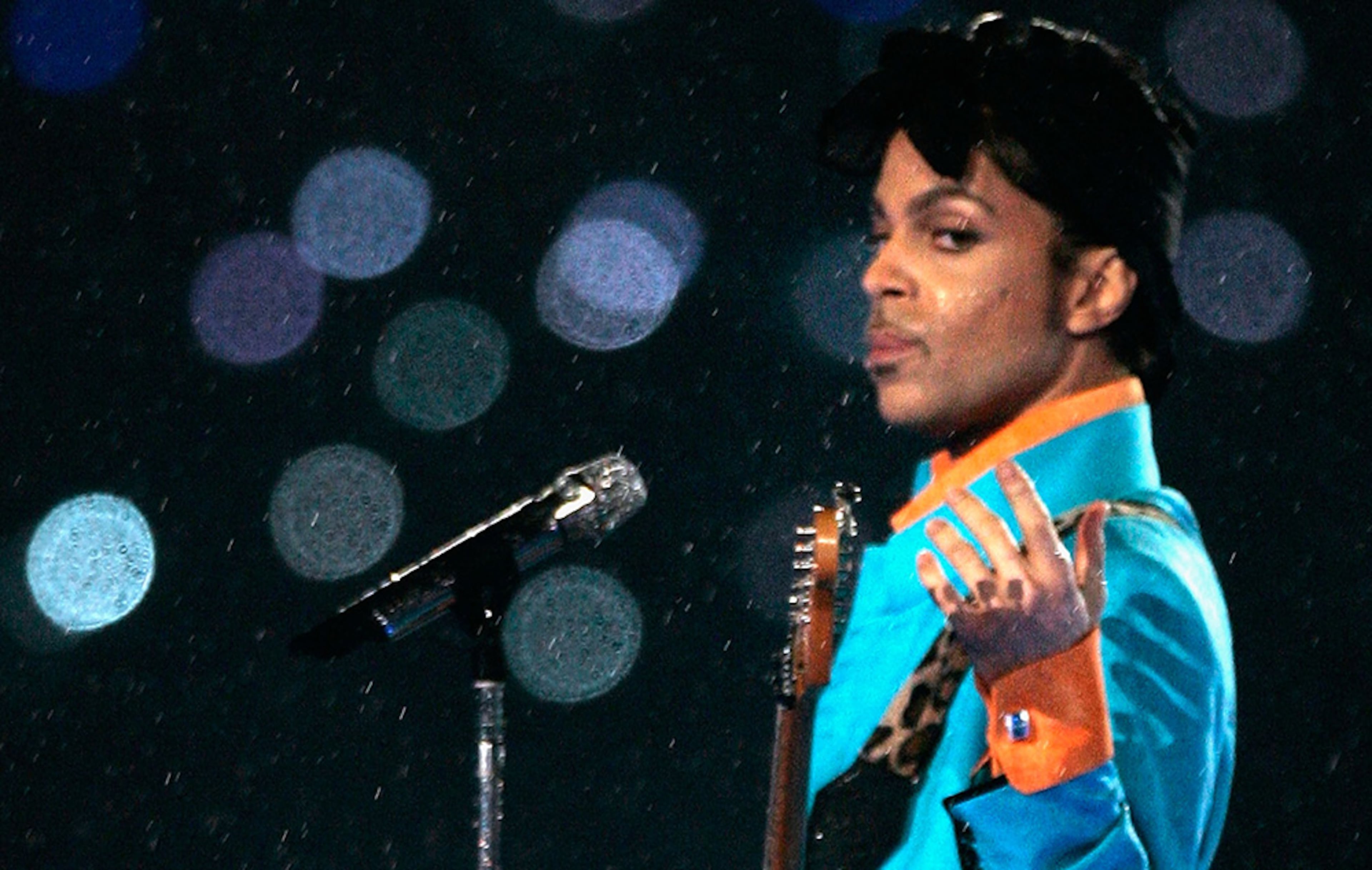 Prince performs during the "Pepsi Halftime Show" at Super Bowl XLI between the Indianapolis Colts and the Chicago Bears on February 4, 2007 at Dolphin Stadium in Miami Gardens, Fla.