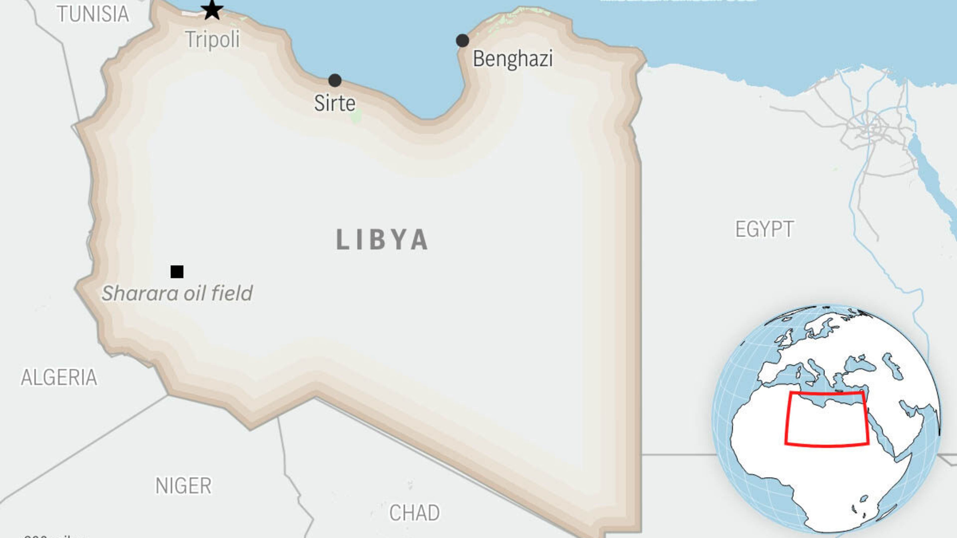 This is a locator map for Libya with its capital, Tripoli. (AP Photo)