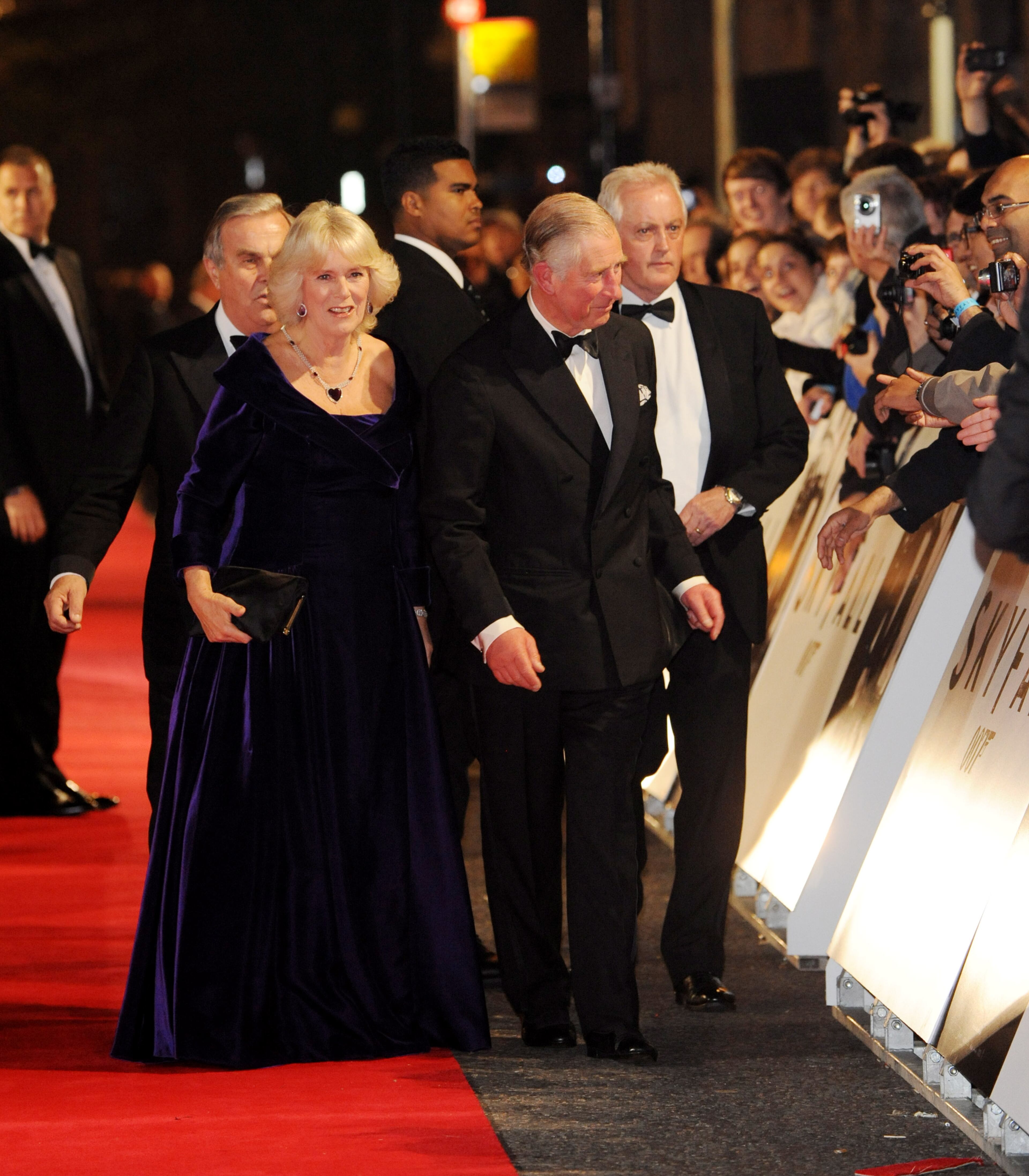Camilla Duchess of Cornwall and Prince Charles arrive at the world premiere of "Skyfall" at the Royal Albert Hall on Tuesday, Oct. 23, 2012 in London.
