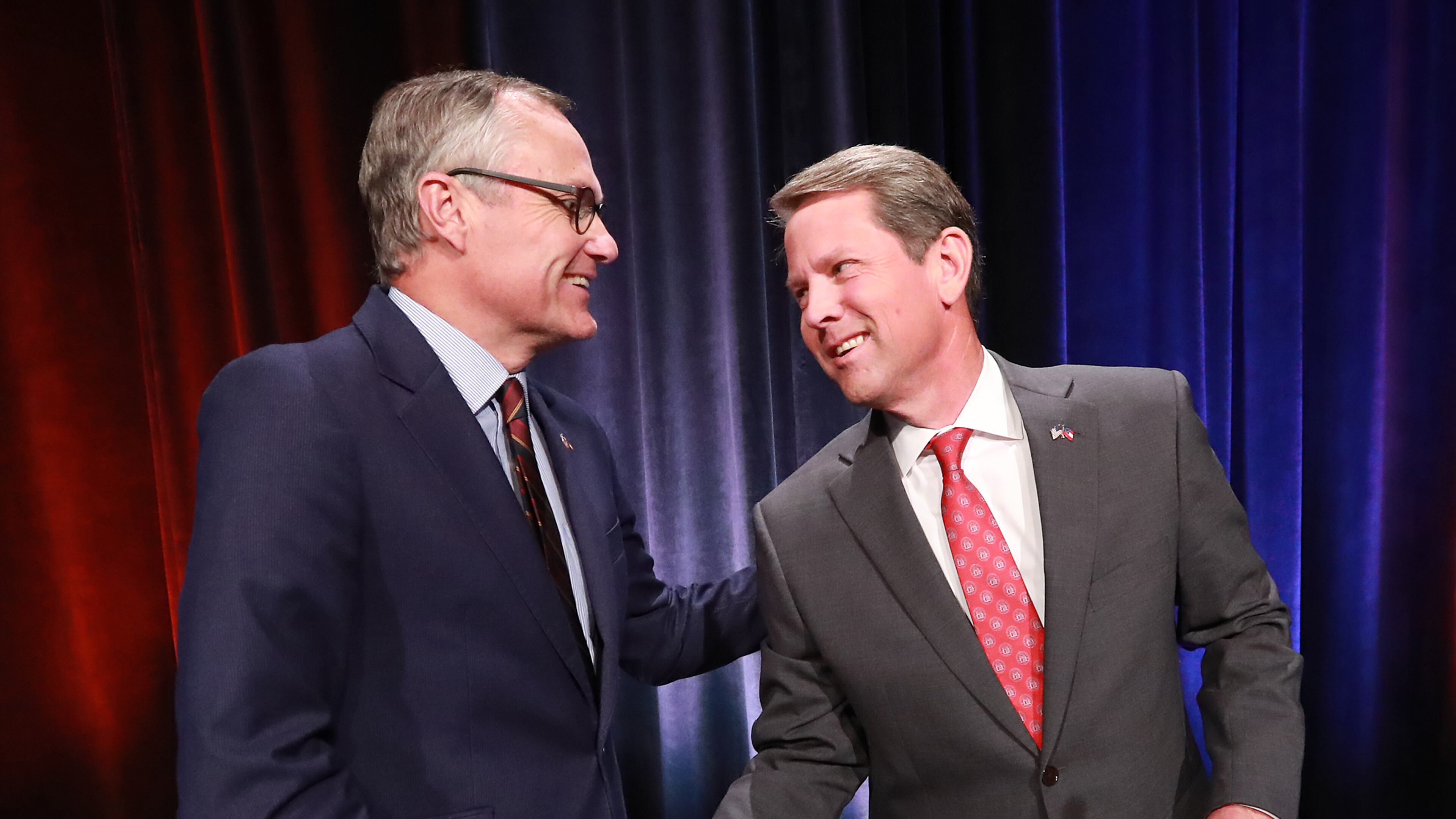 Lt. Gov. Casey Cagle and Secretary of State Brian Kemp, the two remaining Republicans in the race for Georgia governor, facing in one of two runoff debates. Curtis Compton, ccompton@ajc.com