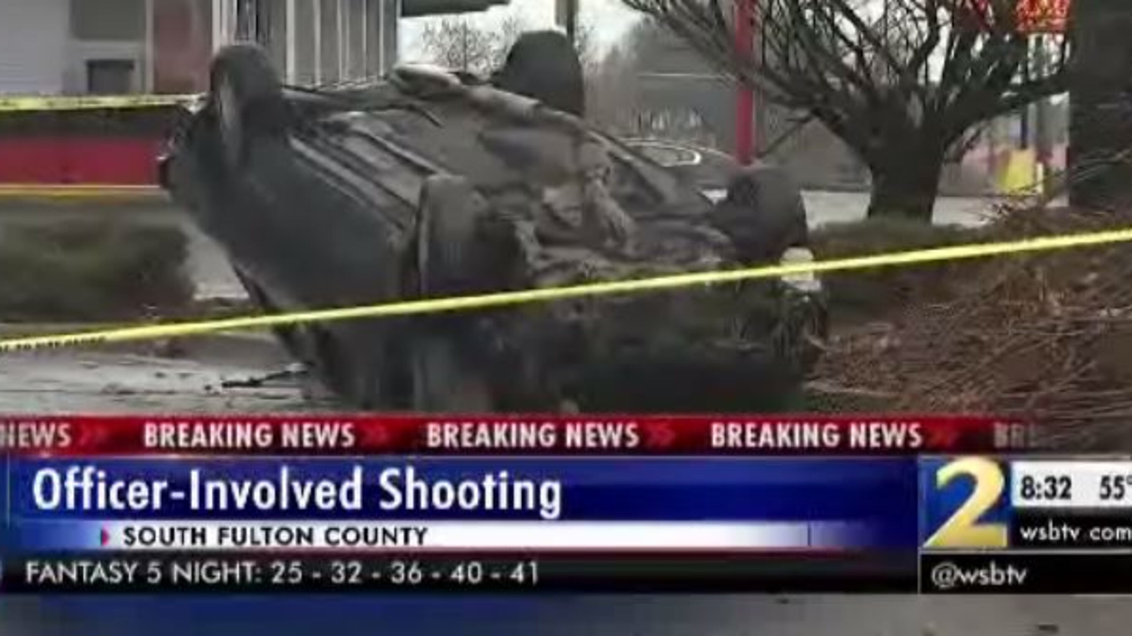 This car was involved in an officer-involved shooting in south Fulton County, according to a report. (Credit: Channel 2 Action News)