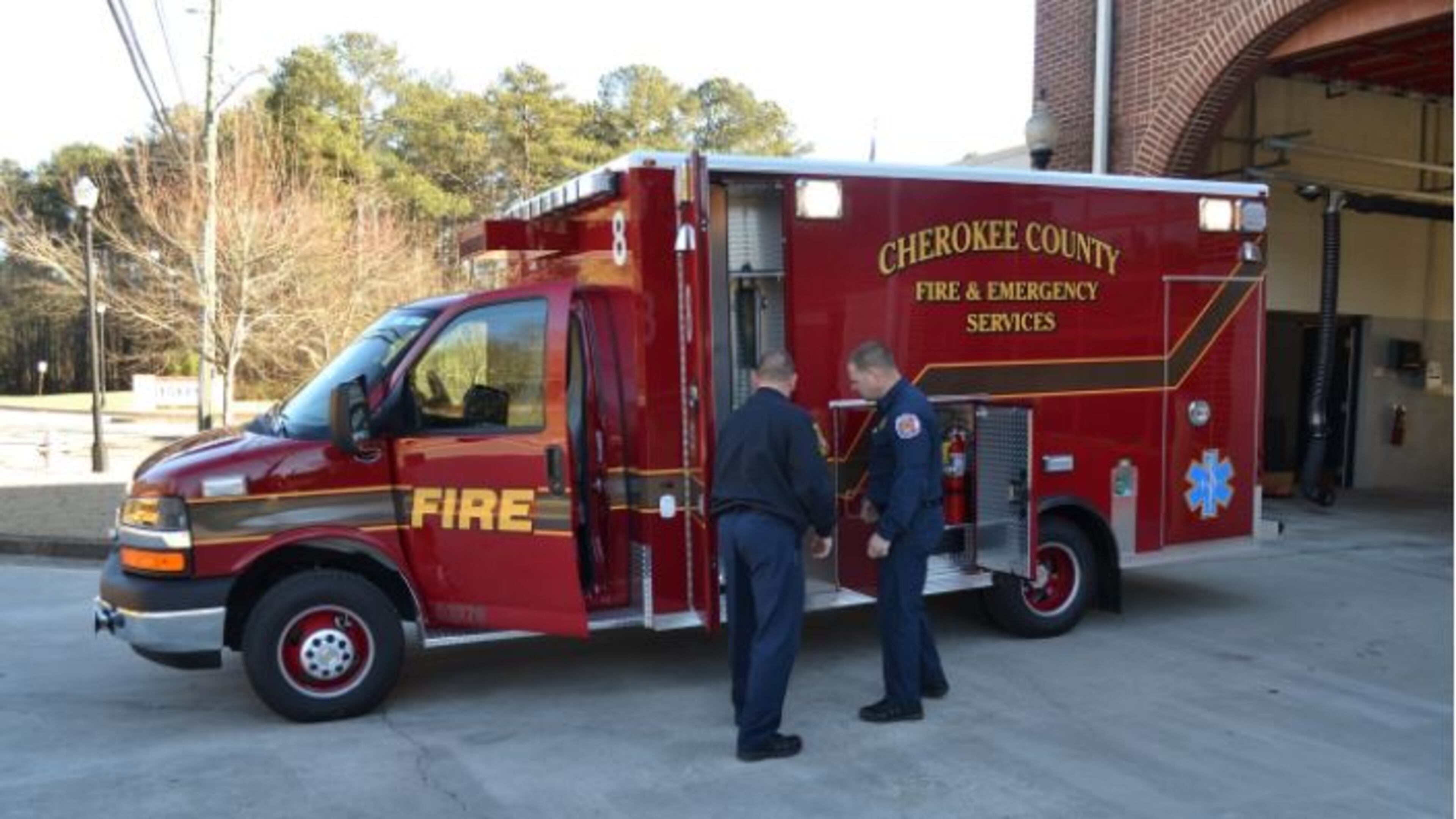 Mike Malone (left) is one of two Cherokee County firefighters suing. (Credit: Cherokee County Fire Department)