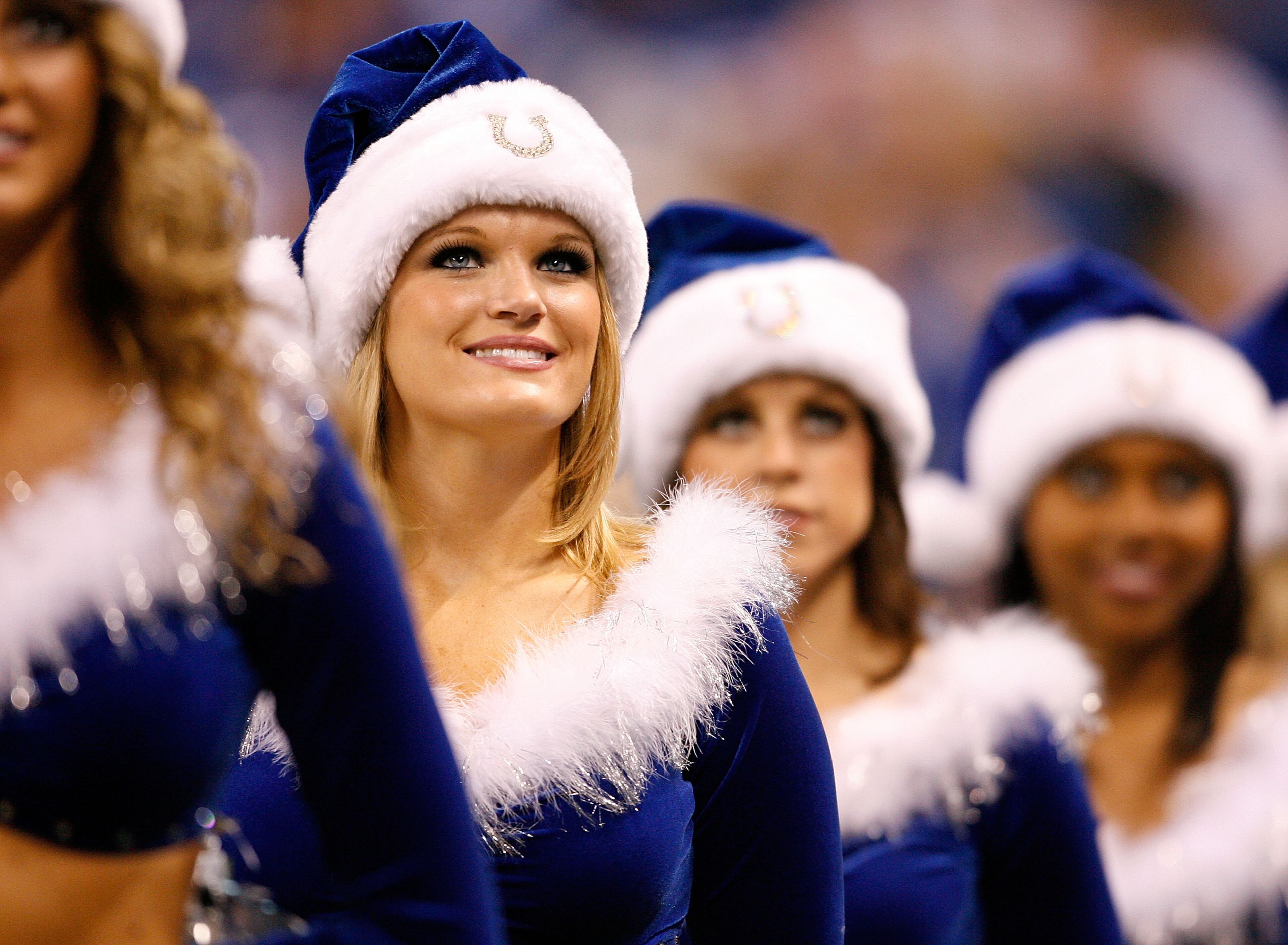 An Indianapolis Colts cheerleader is pictured during the NFL game against the Denver Broncos at Lucas Oil Stadium on Dec. 13, 2009 in Indianapolis.