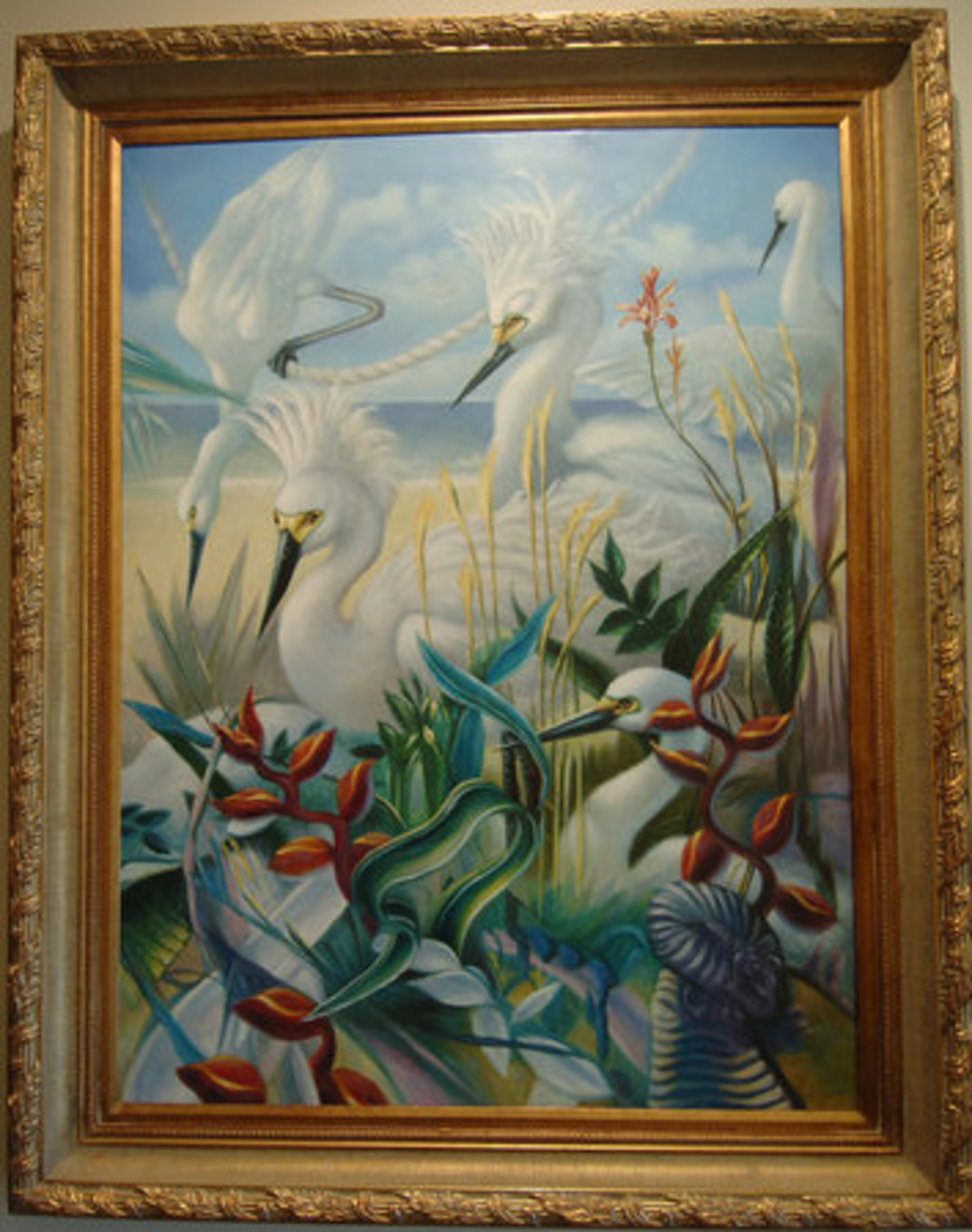 This hyper-real painting was a gift from a friend, Kansas said. "I happily inherited that from a friend who was getting married and his wife wanted it out of the house," he said with a chuckle.