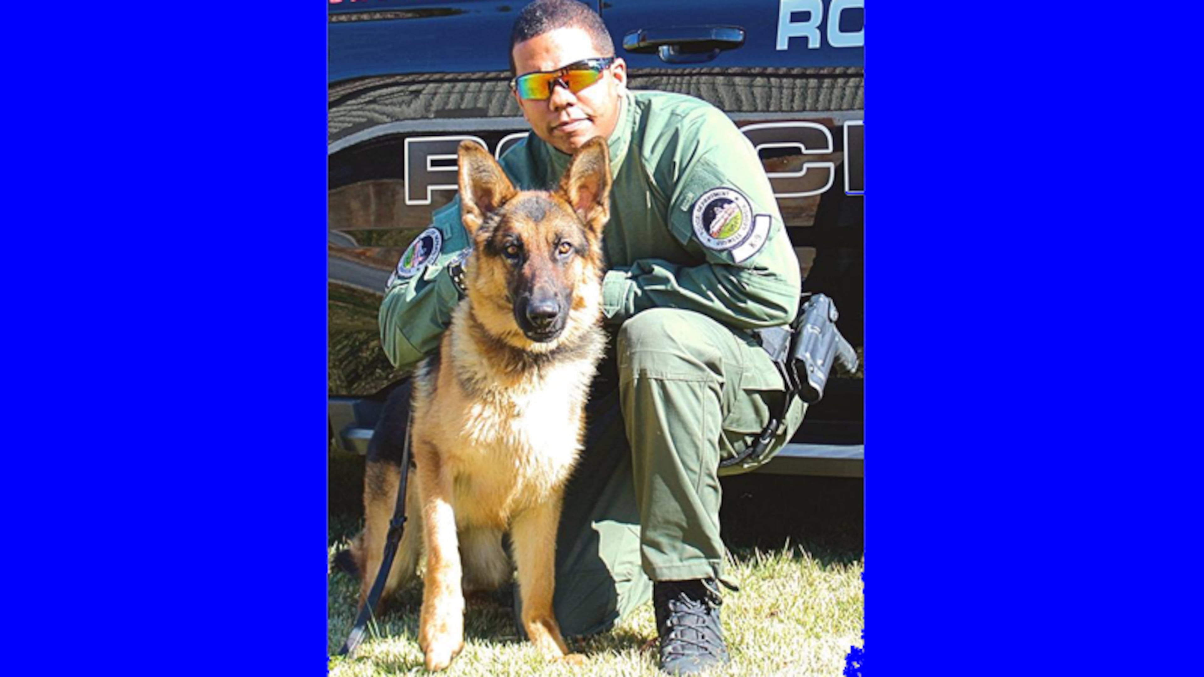 Roswell Police Department K9 officer Alf, shown with Officer John Hix, joined the department last November and will be used for explosive ordnance deteection and community engagement. ROSWELL POLICE DEPARTMENT via Facebook